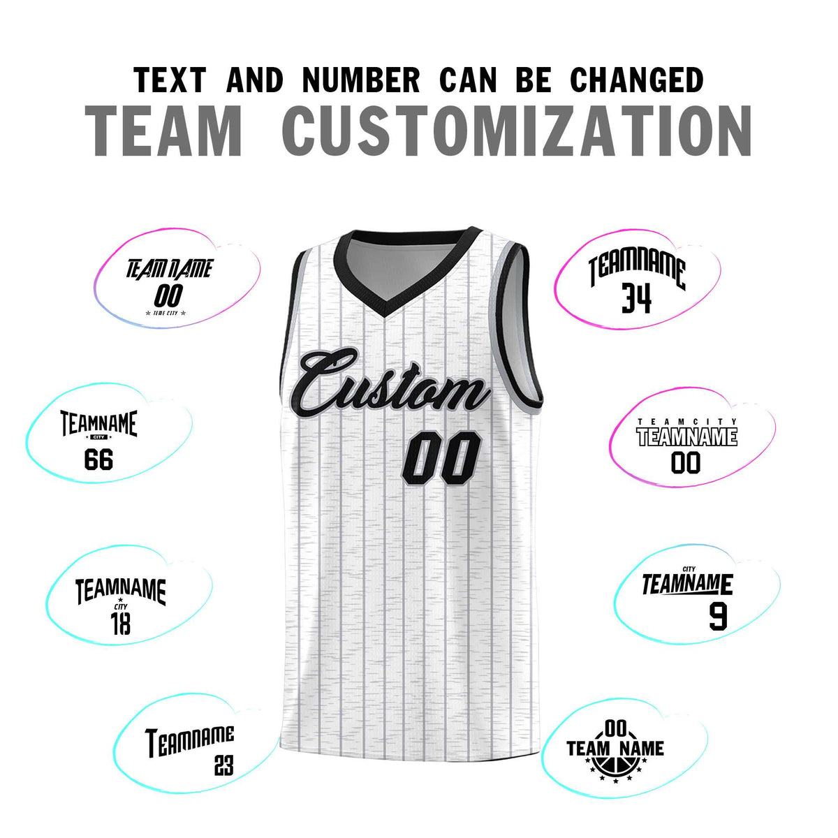 Custom White Custom Gray Pinstripe Retro Sets Uniform Basketball Jersey
