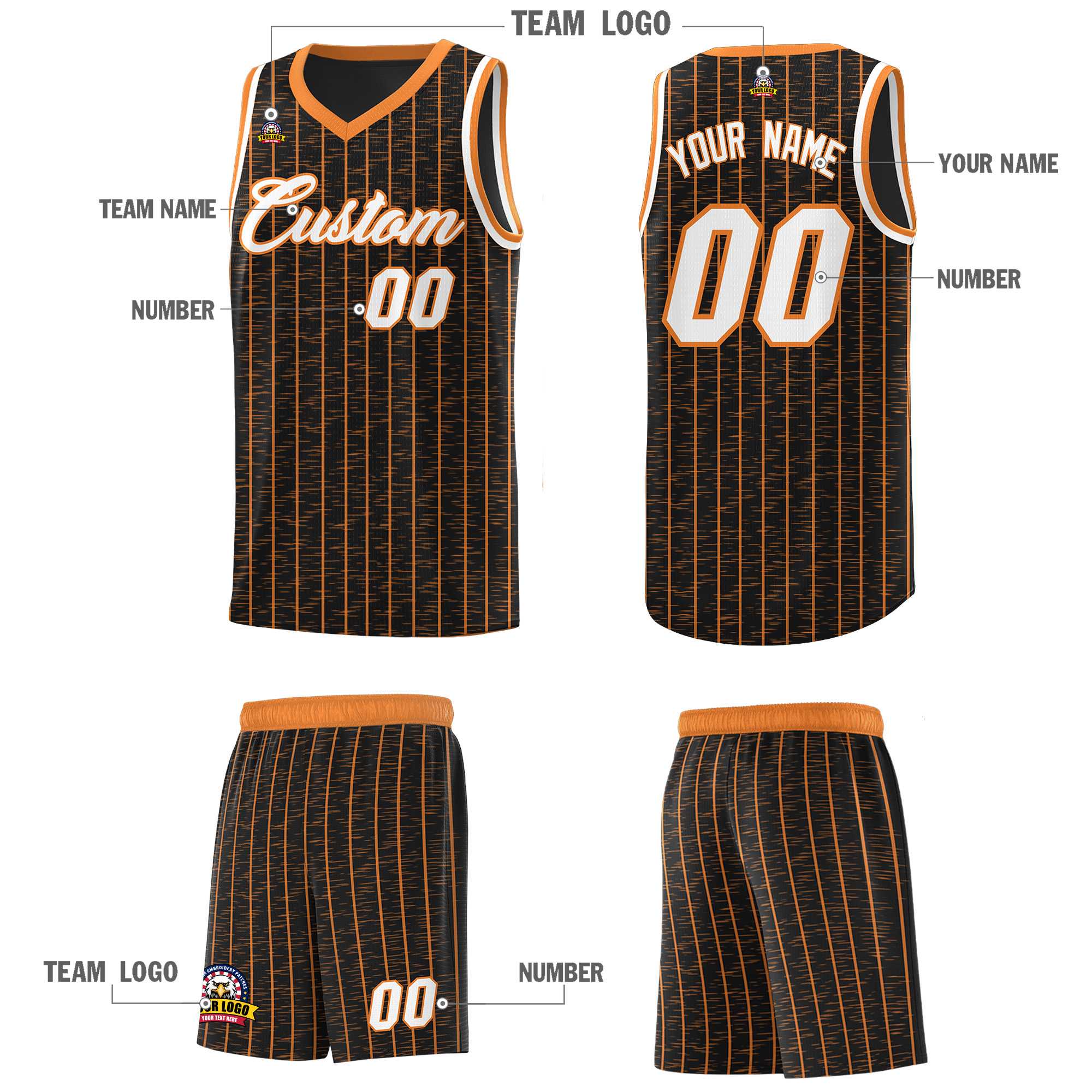 Custom Black Custom Gray Pinstripe Retro Sets Uniform Basketball Jersey