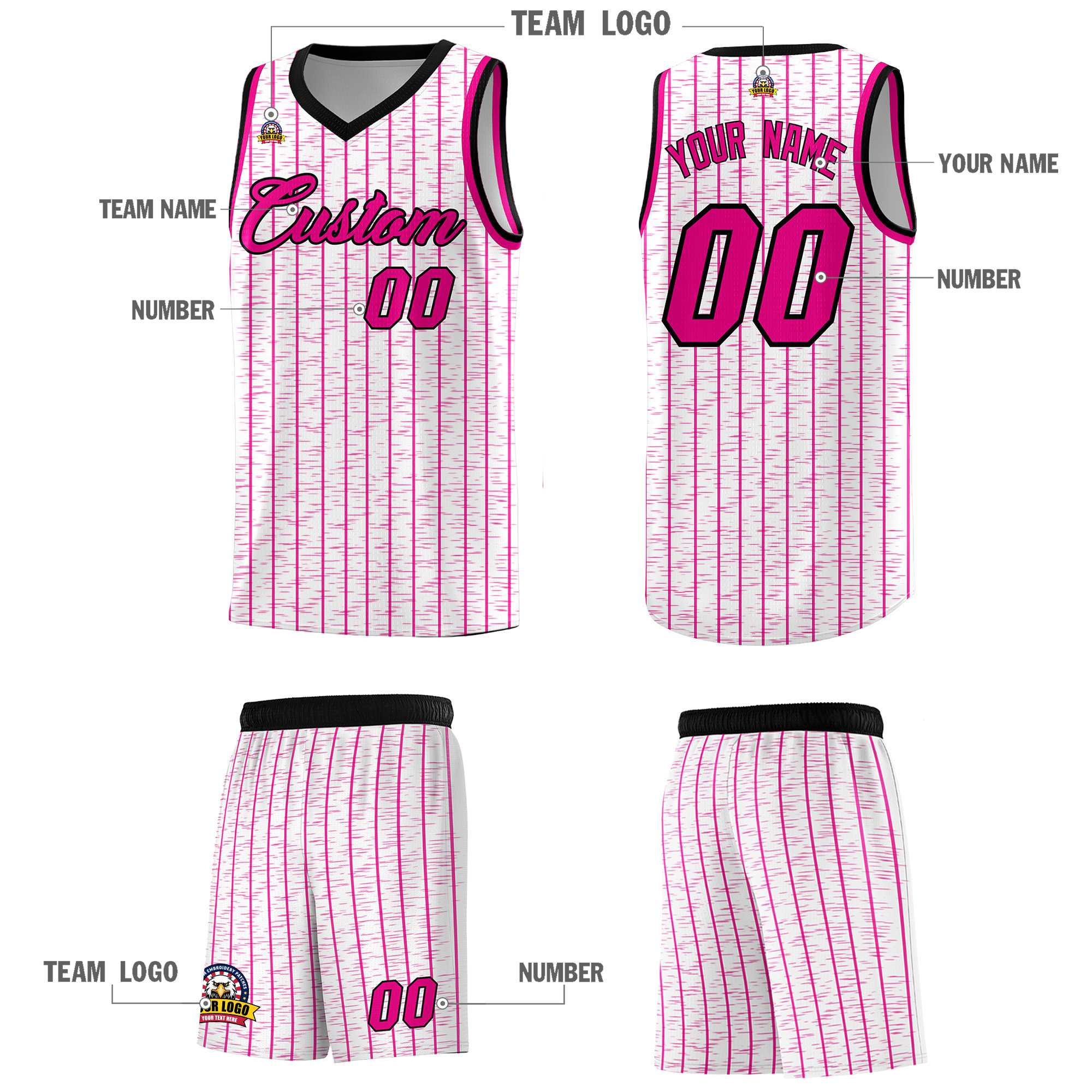 Custom White Custom Gray Pinstripe Retro Sets Uniform Basketball Jersey