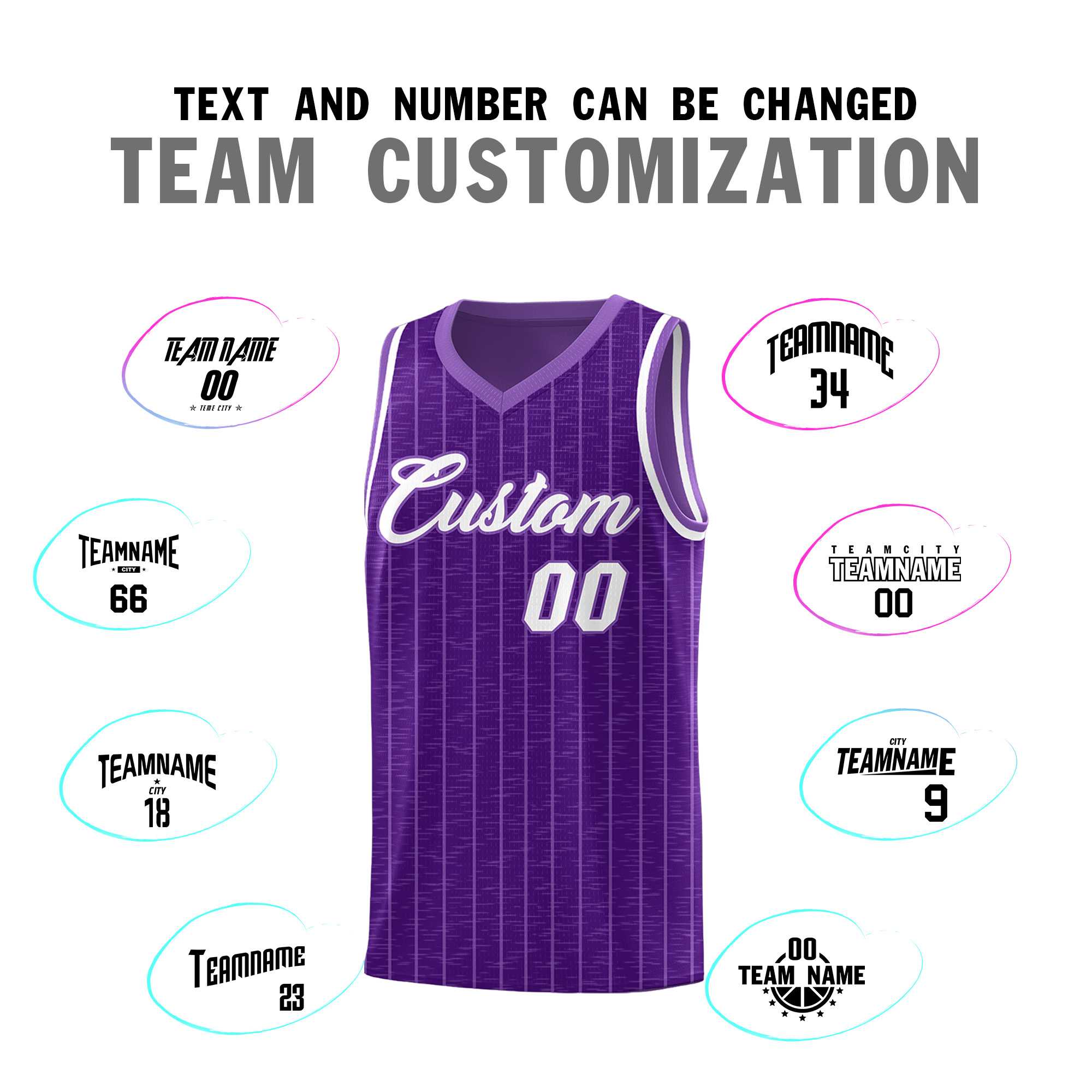 Custom Purple Custom Gray Pinstripe Retro Sets Uniform Basketball Jersey