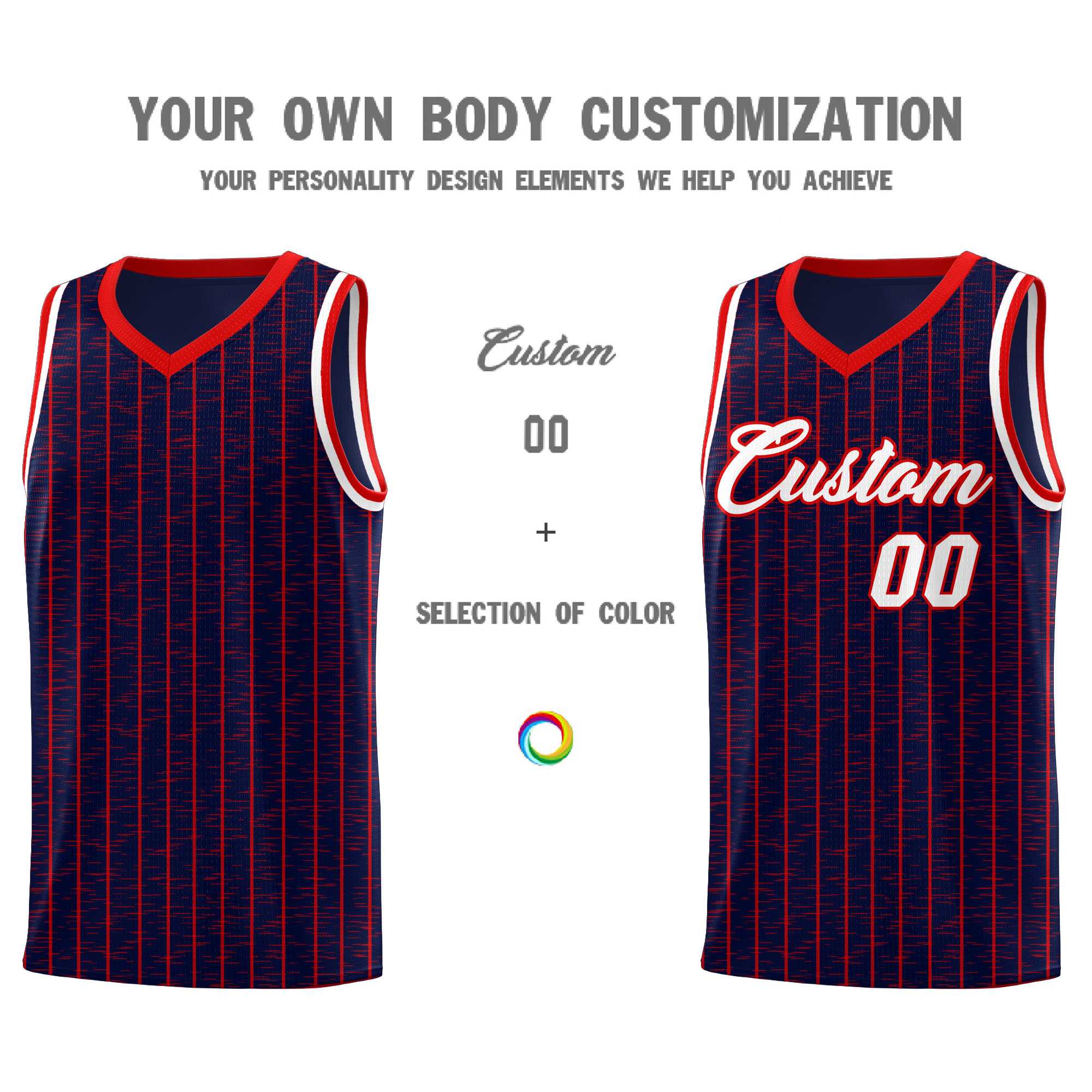 Custom Navy Custom Gray Pinstripe Retro Sets Uniform Basketball Jersey