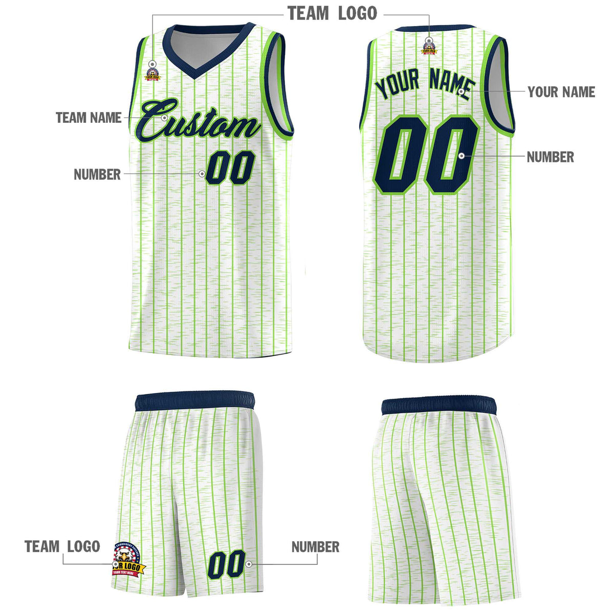Custom White Custom Gray Pinstripe Retro Sets Uniform Basketball Jersey