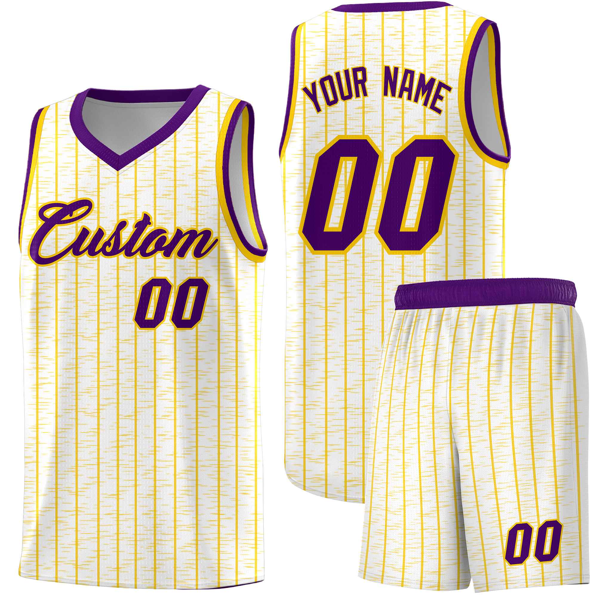 Custom White Custom Gray Pinstripe Retro Sets Uniform Basketball Jersey