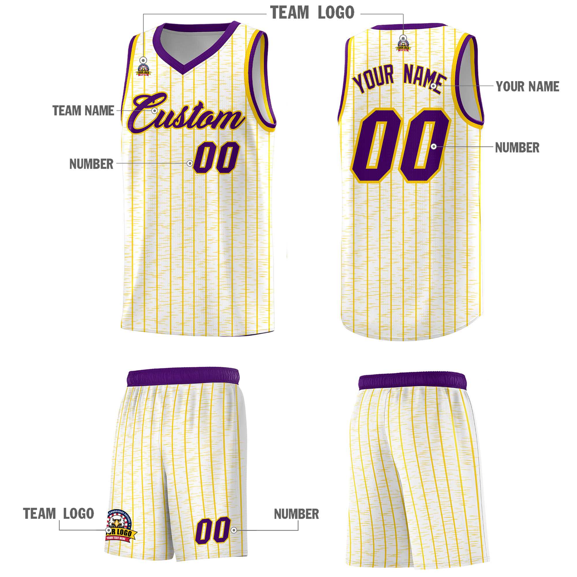 Custom White Custom Gray Pinstripe Retro Sets Uniform Basketball Jersey