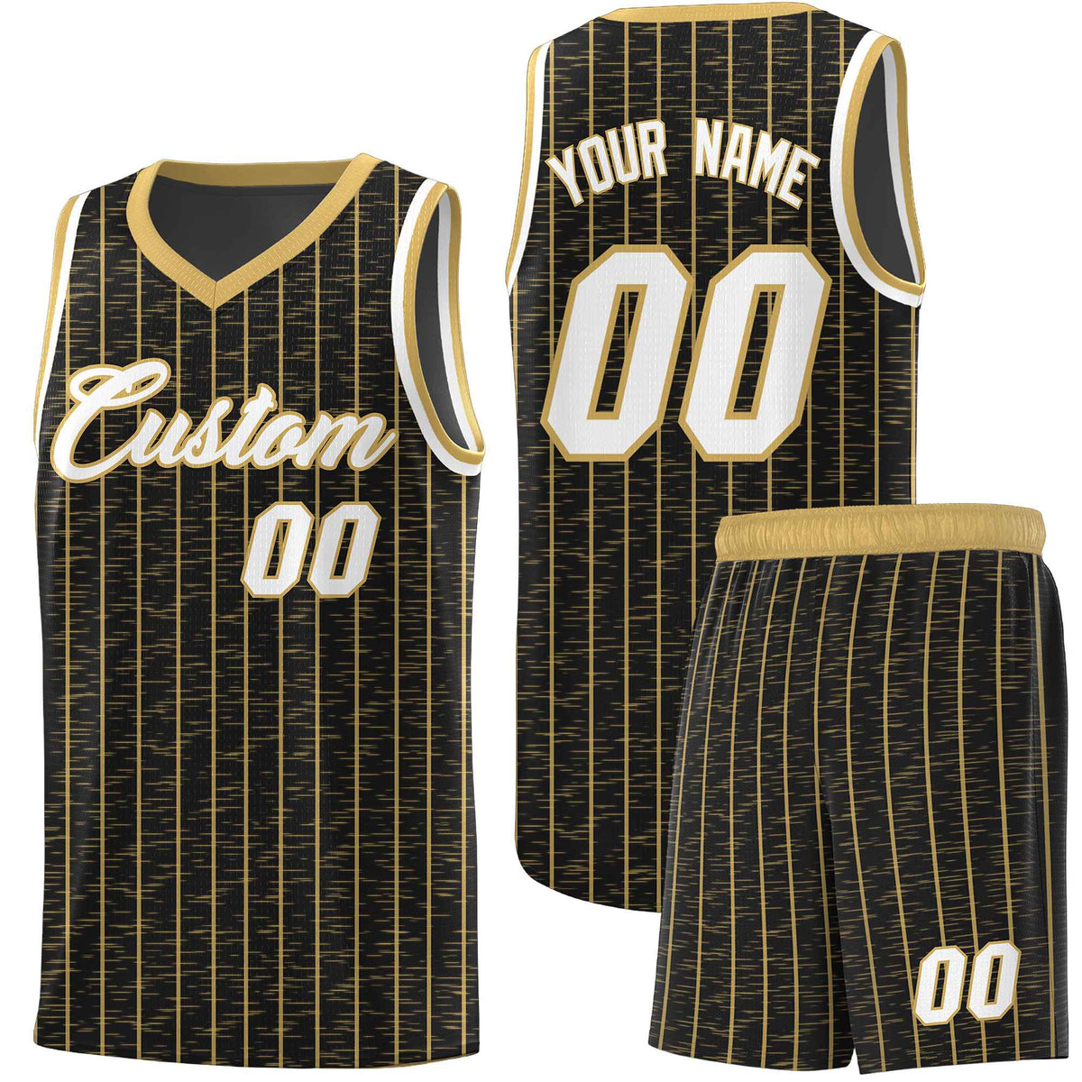 Custom Black Custom Gray Pinstripe Retro Sets Uniform Basketball Jersey