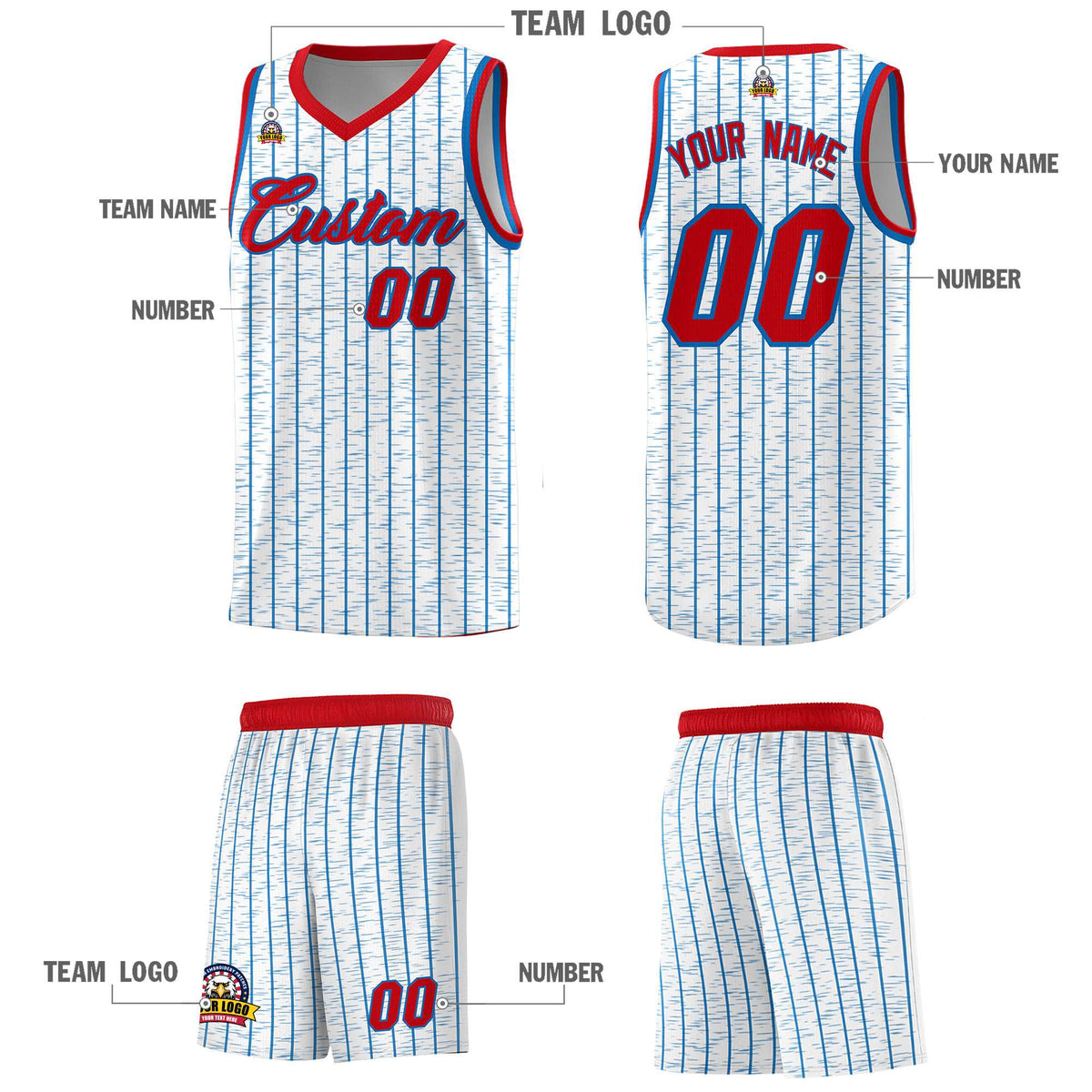 Custom White Custom Gray Pinstripe Retro Sets Uniform Basketball Jersey