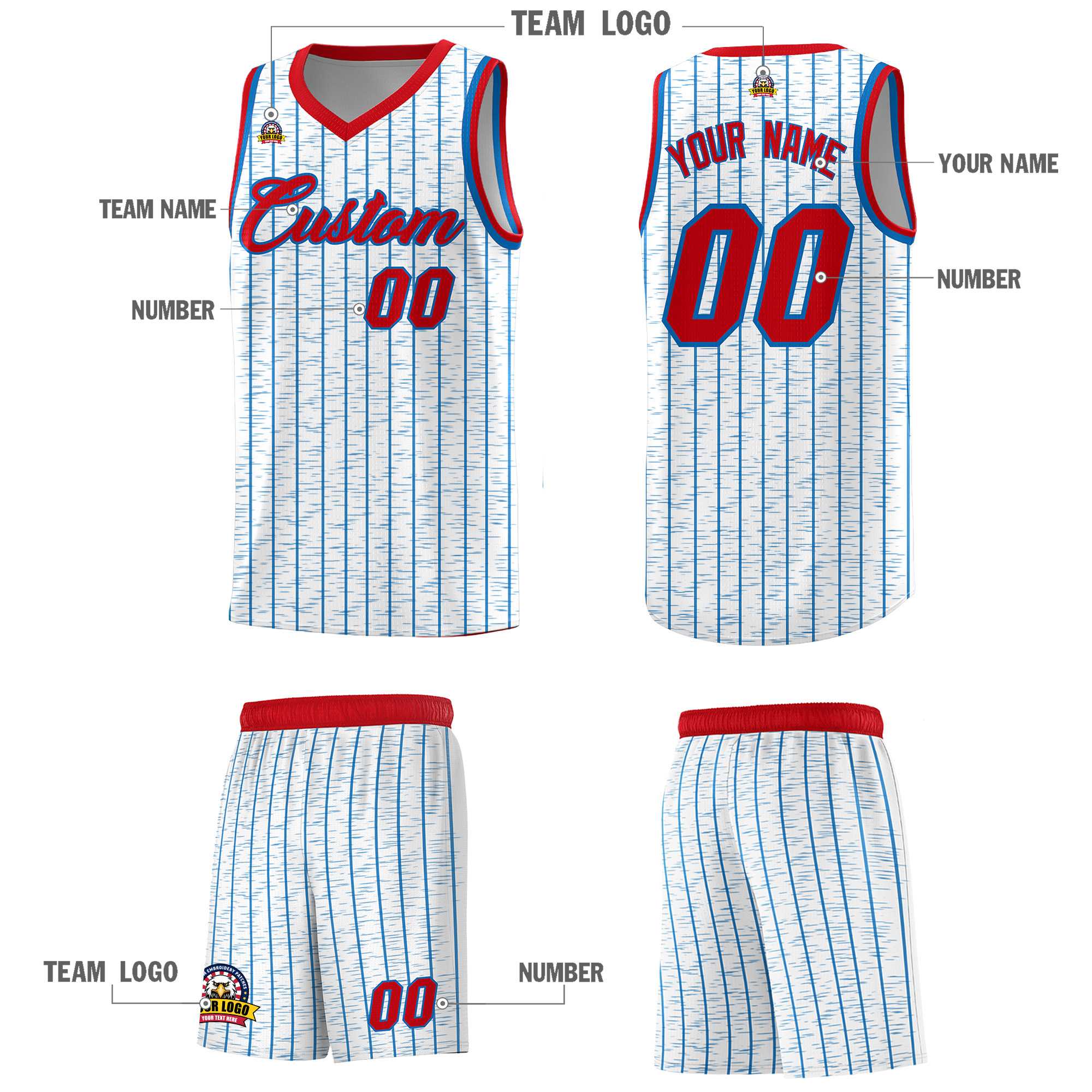 Custom White Custom Gray Pinstripe Retro Sets Uniform Basketball Jersey