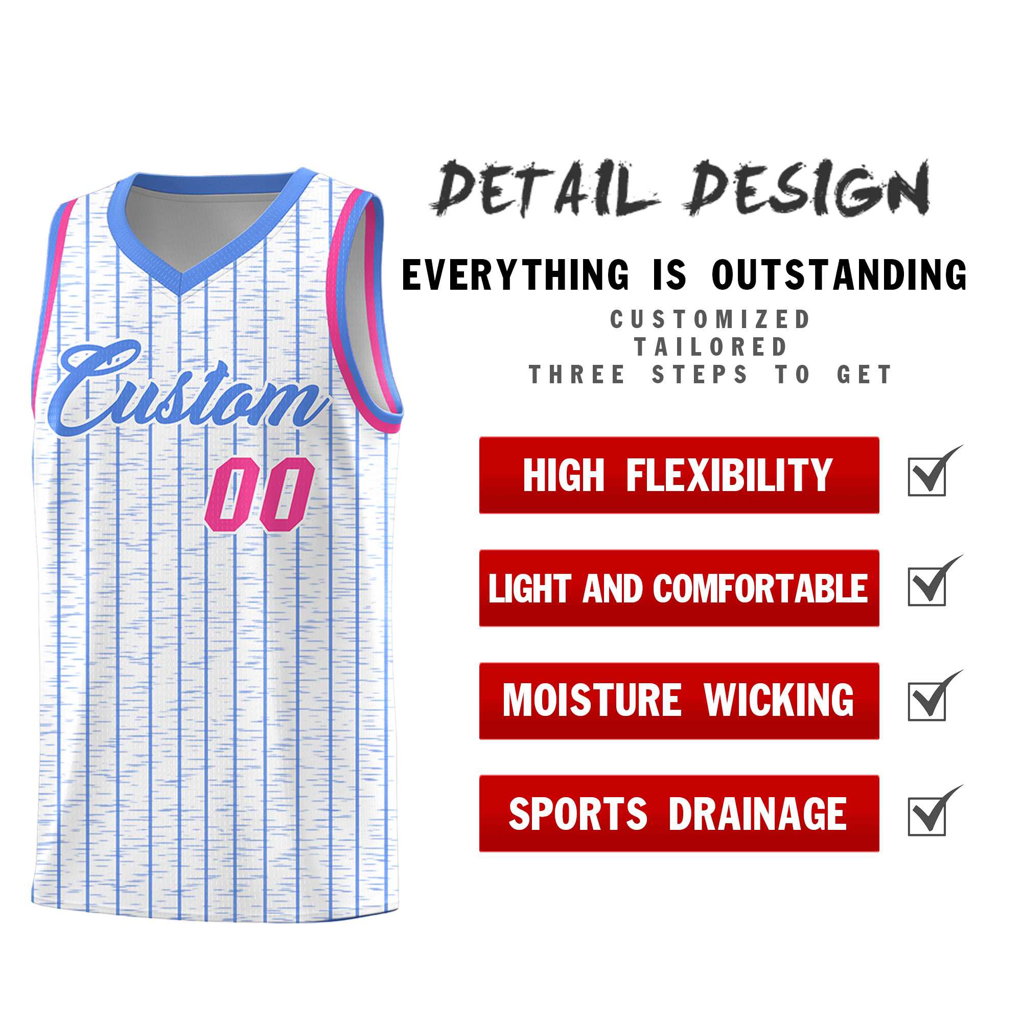 Custom White Custom Gray Pinstripe Retro Sets Uniform Basketball Jersey
