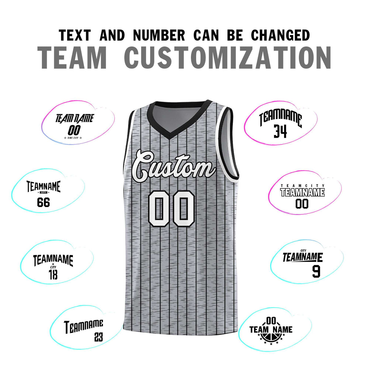 Custom Gray Custom Gray Pinstripe Retro Sets Uniform Basketball Jersey