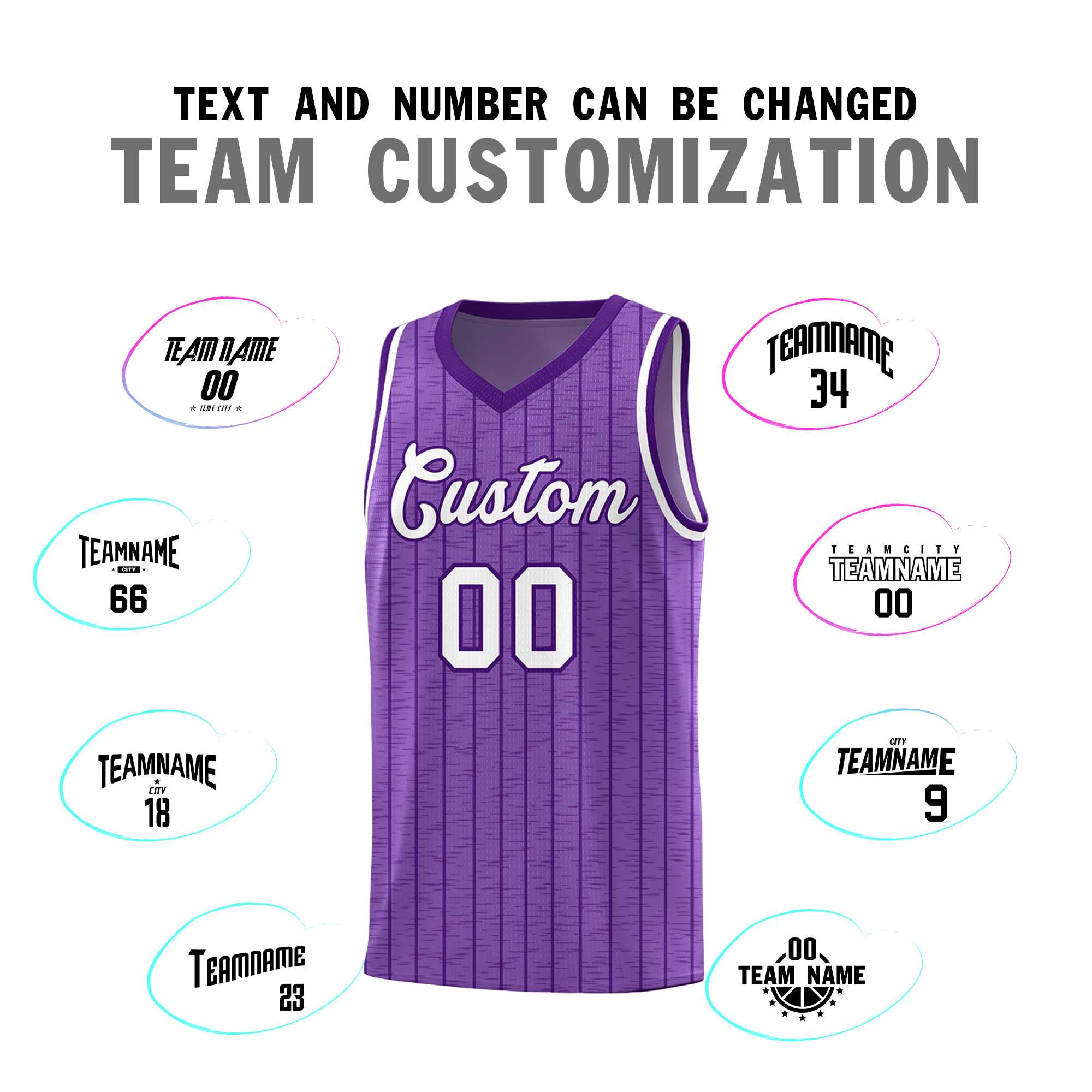 Custom Light Purple Custom Gray Pinstripe Retro Sets Uniform Basketball Jersey