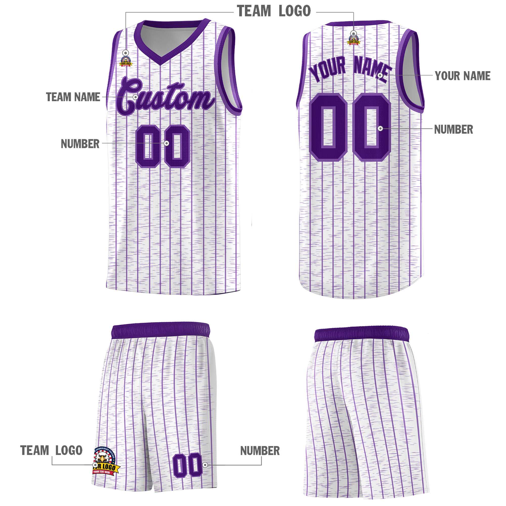 Custom White Custom Gray Pinstripe Retro Sets Uniform Basketball Jersey