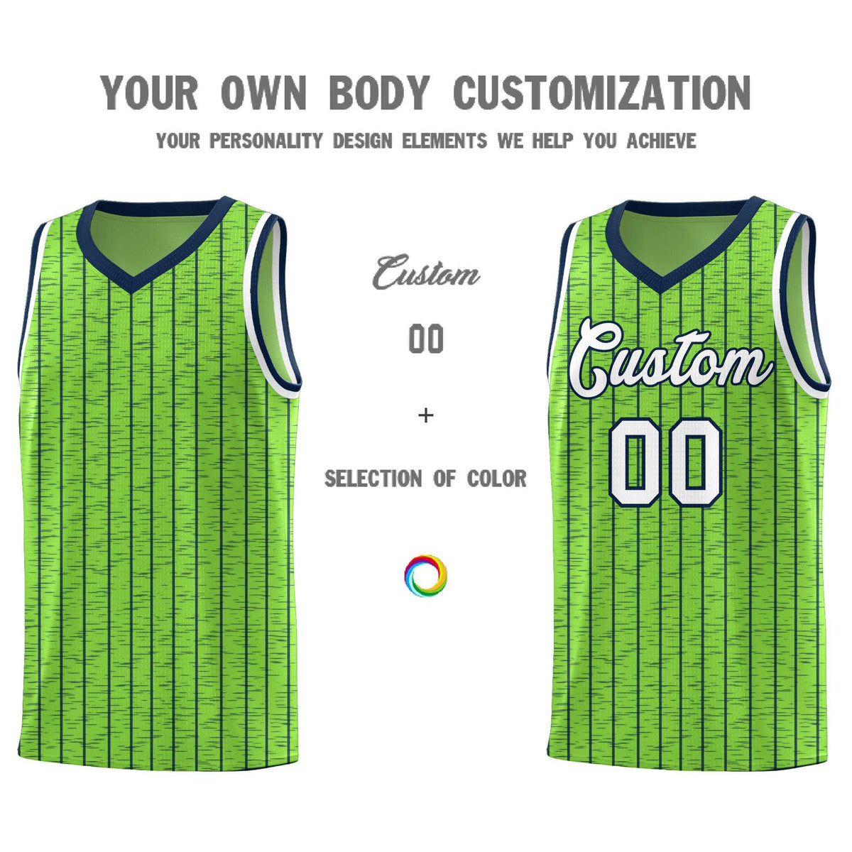 Custom Fluorescent Green Custom Gray Pinstripe Retro Sets Uniform Basketball Jersey