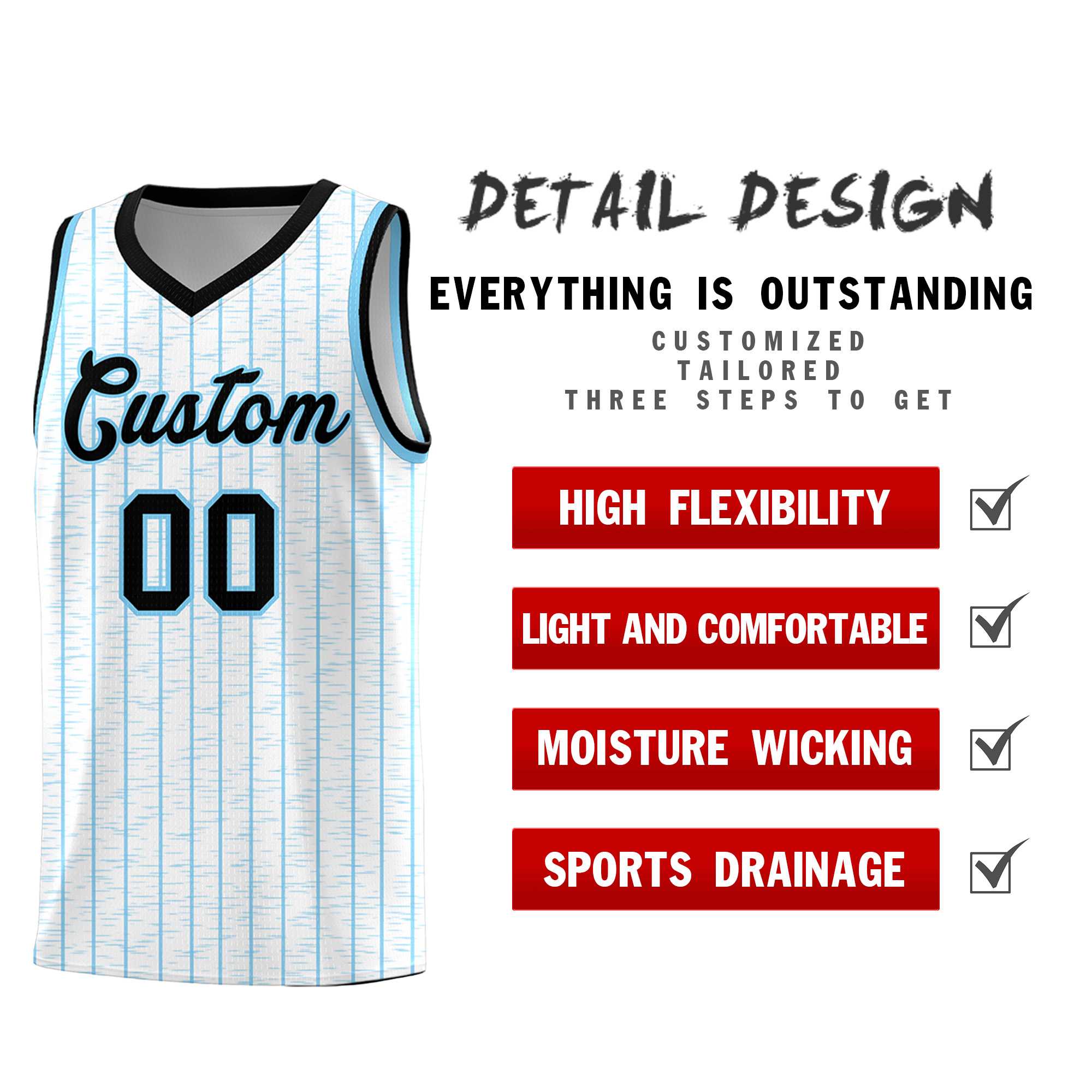 Custom White Custom Gray Pinstripe Retro Sets Uniform Basketball Jersey