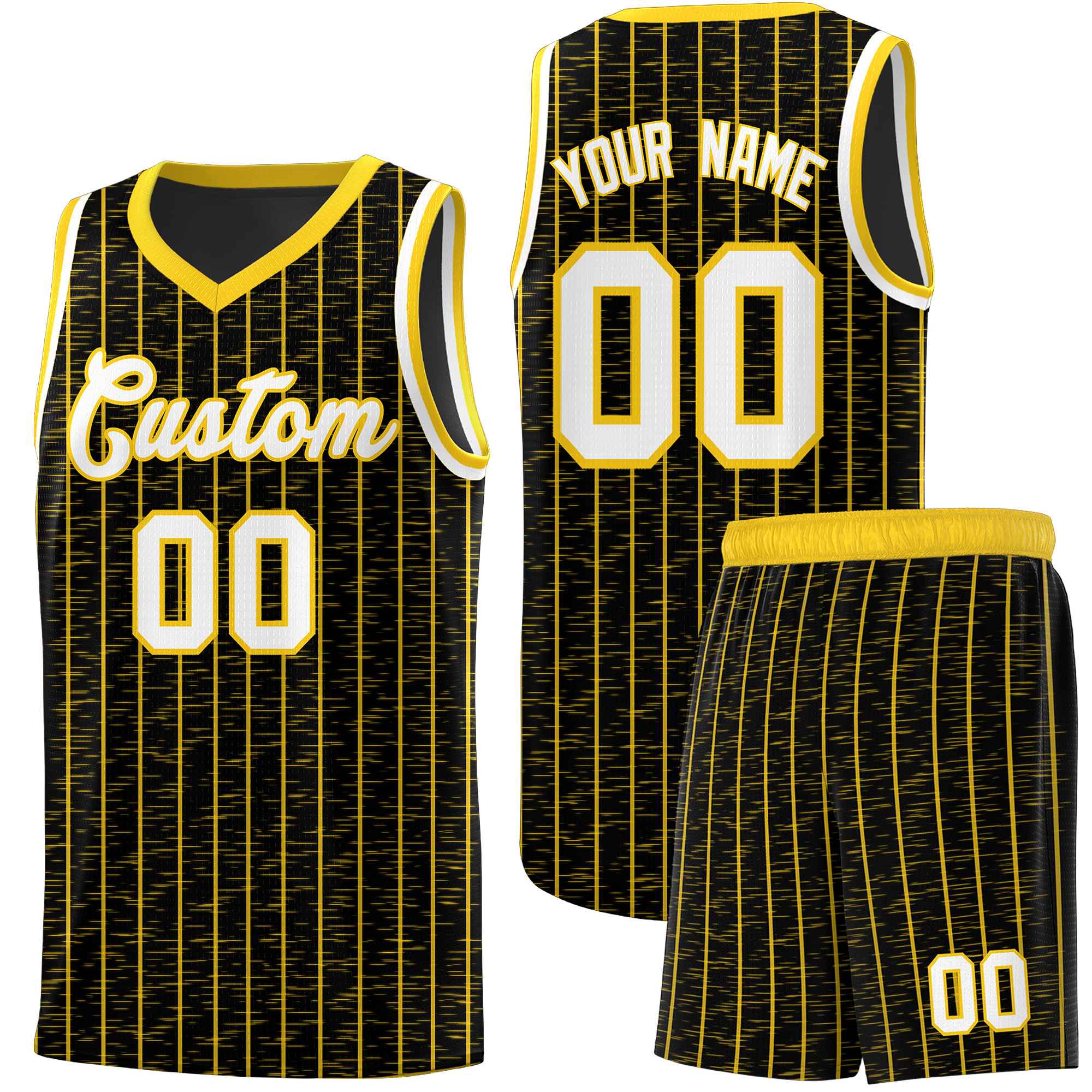 Custom Black Custom Gray Pinstripe Retro Sets Uniform Basketball Jersey