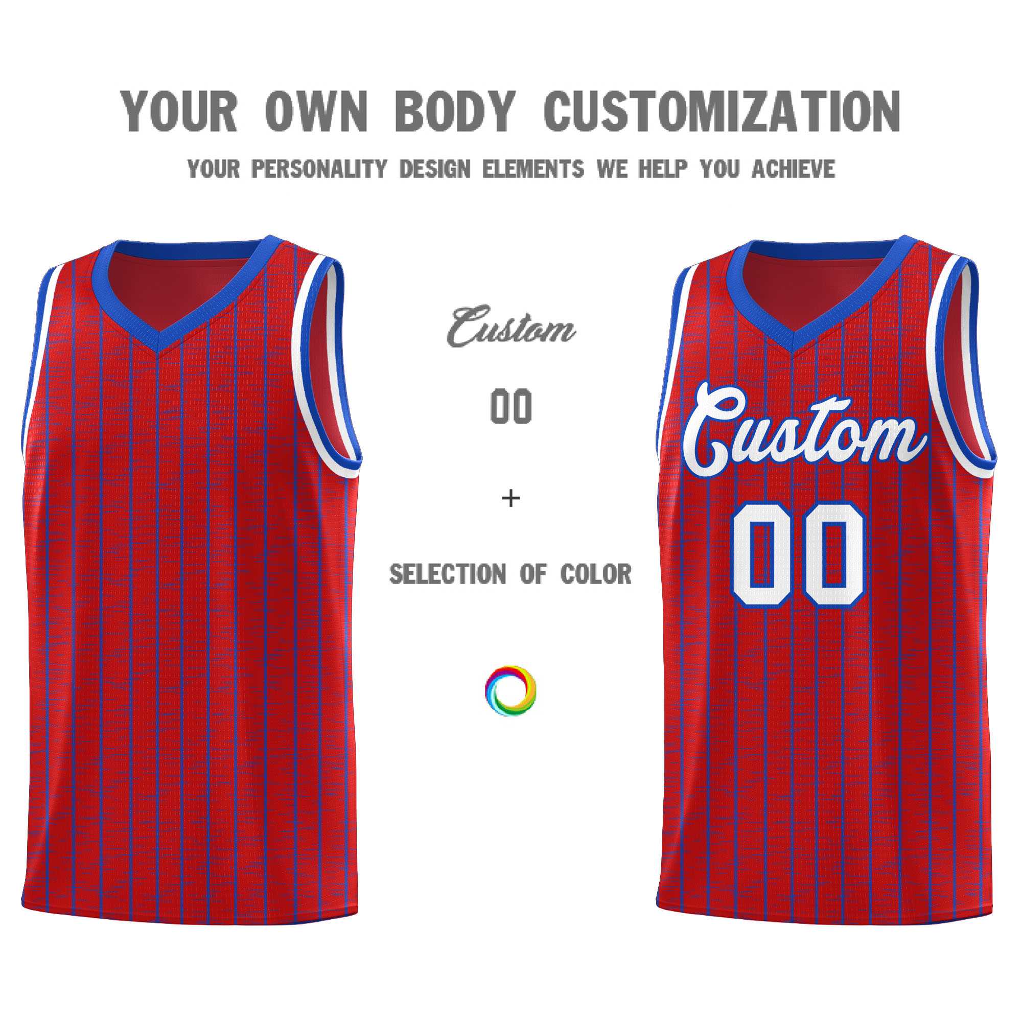 Custom Red Custom Gray Pinstripe Retro Sets Uniform Basketball Jersey