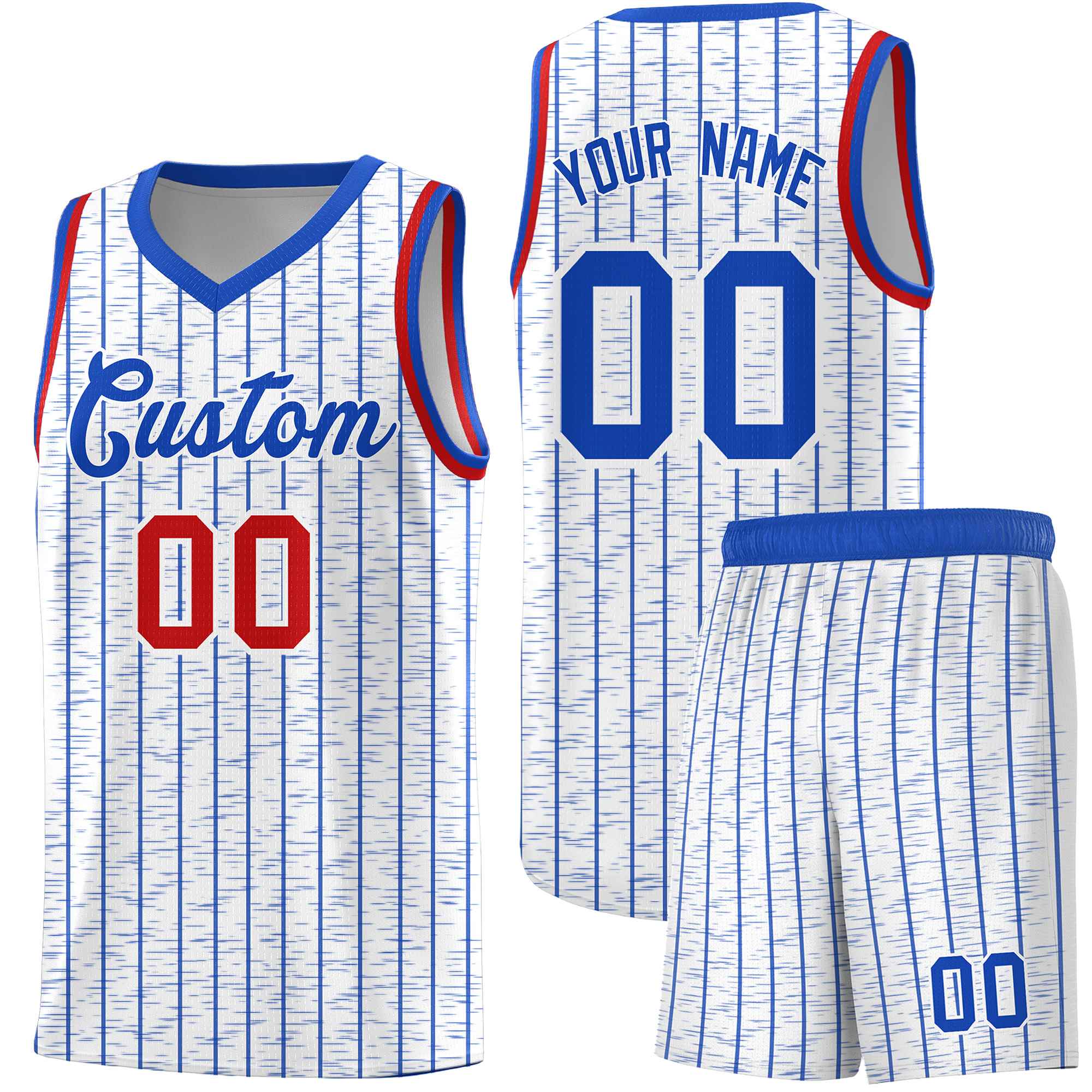 Custom White Custom Gray Pinstripe Retro Sets Uniform Basketball Jersey