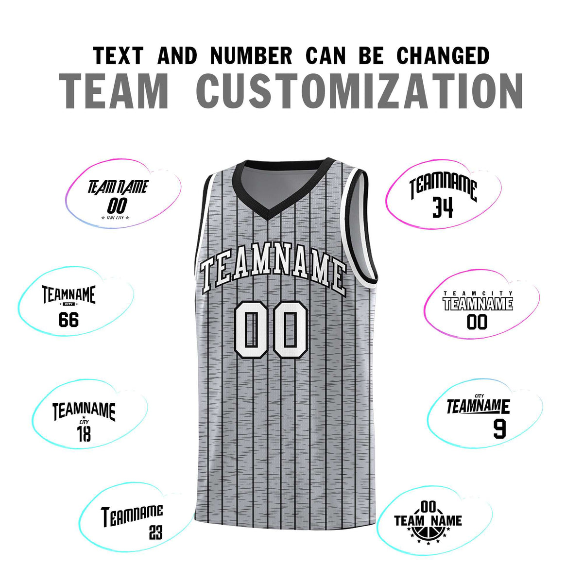 Custom Gray Custom Gray Pinstripe Retro Sets Uniform Basketball Jersey