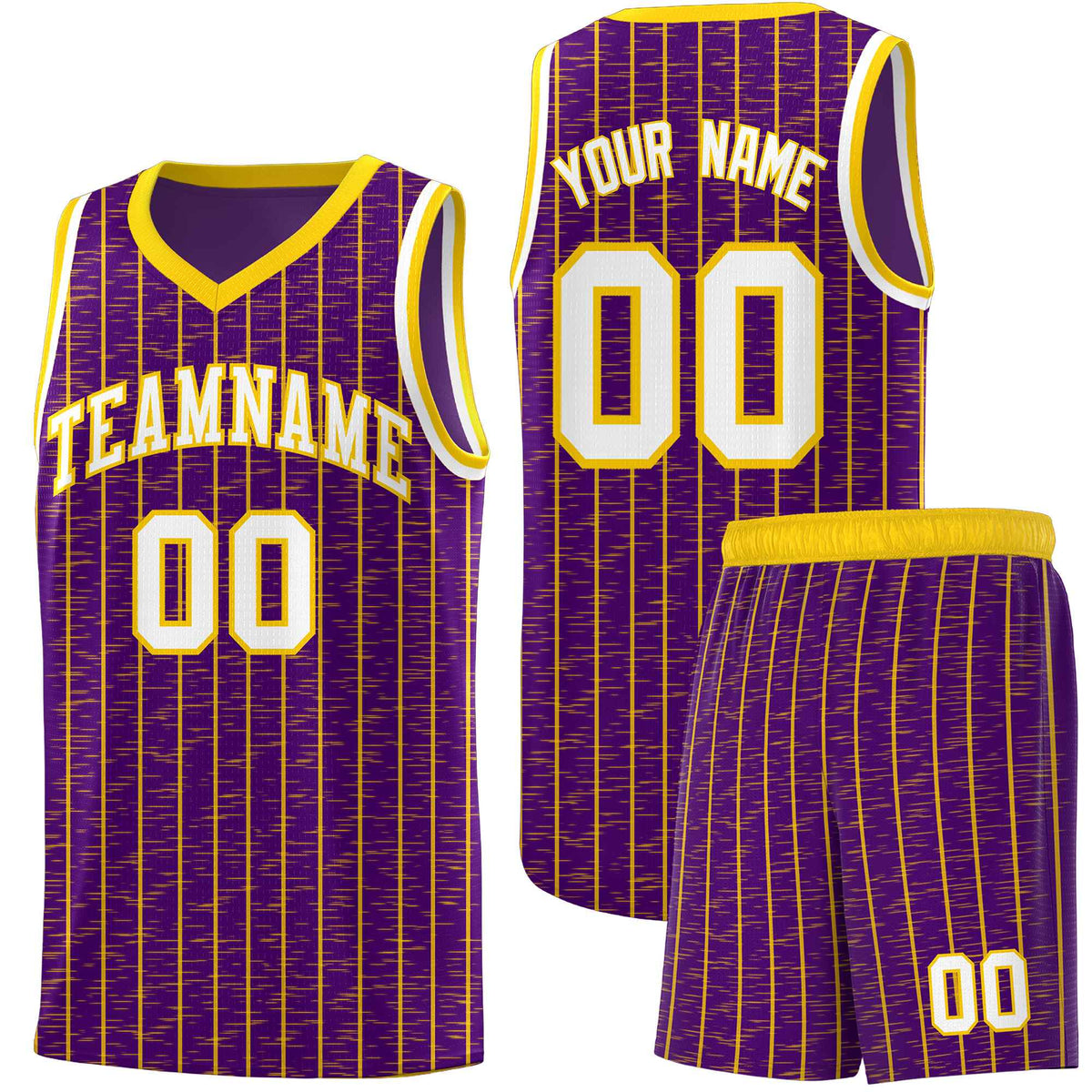 Custom Purple Custom Gray Pinstripe Retro Sets Uniform Basketball Jersey