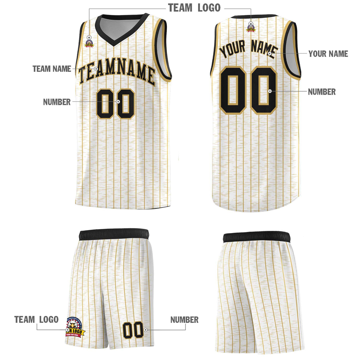 Custom White Custom Gray Pinstripe Retro Sets Uniform Basketball Jersey