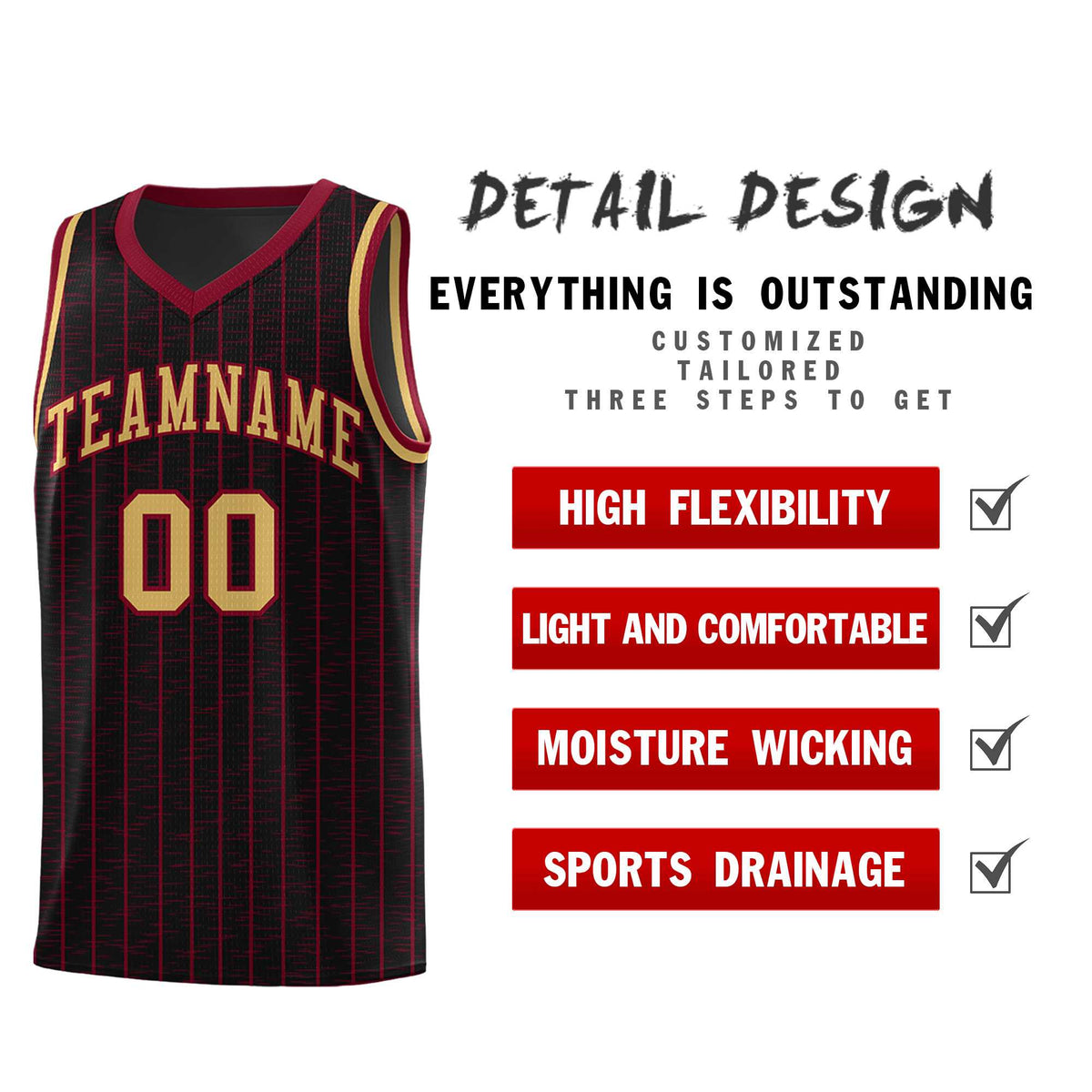 Custom Black Custom Gray Pinstripe Retro Sets Uniform Basketball Jersey