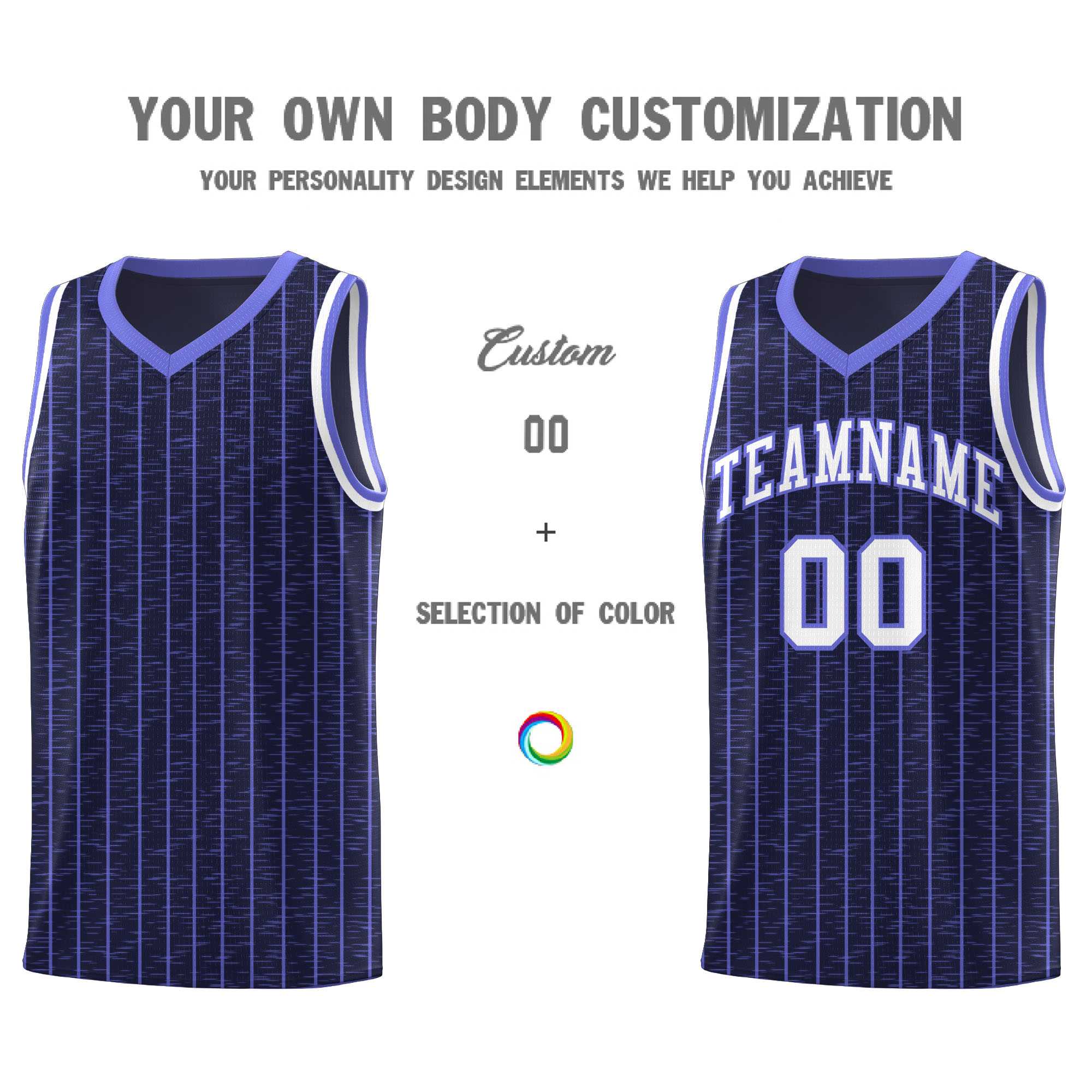 Custom Navy Custom Gray Pinstripe Retro Sets Uniform Basketball Jersey