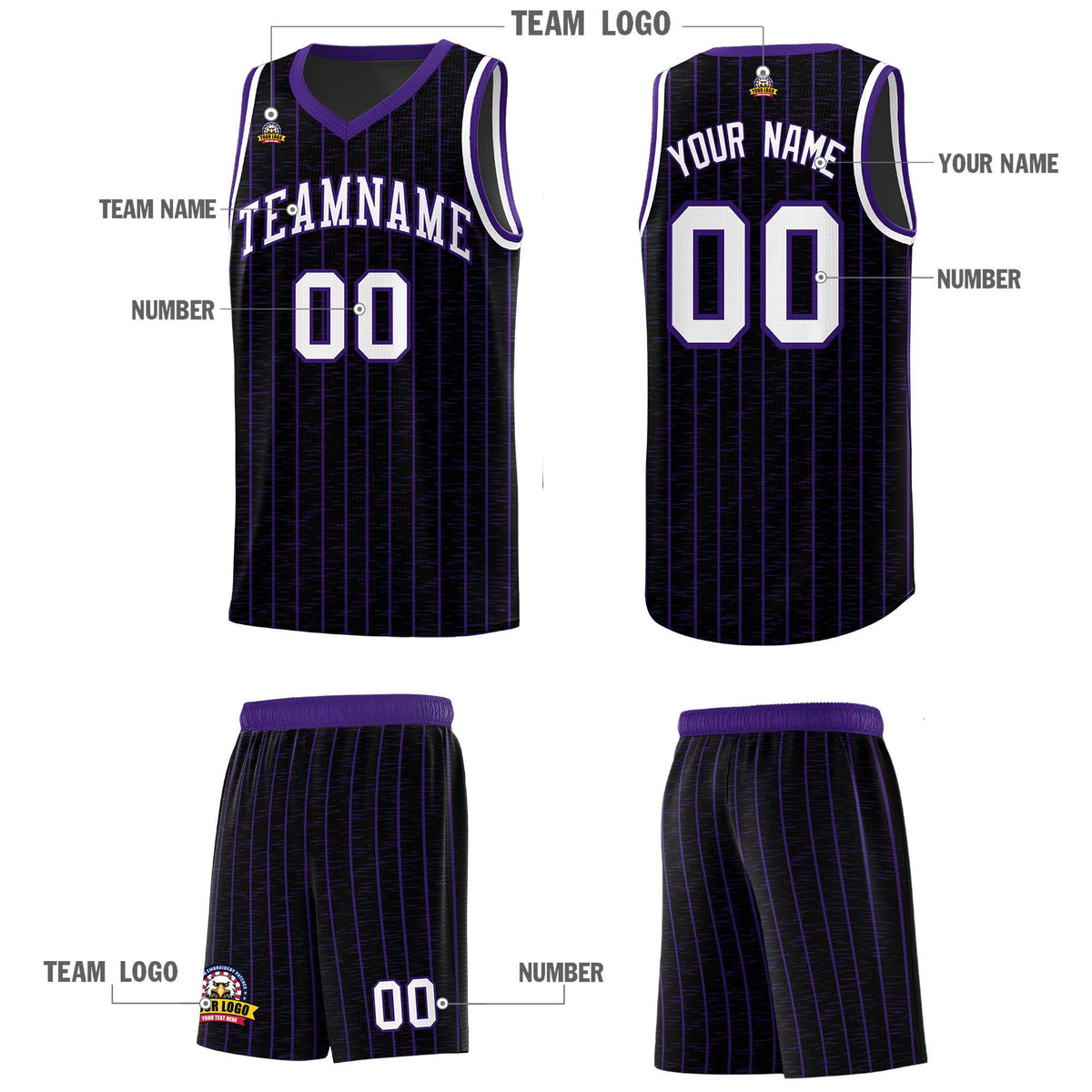 Custom Black Custom Gray Pinstripe Retro Sets Uniform Basketball Jersey