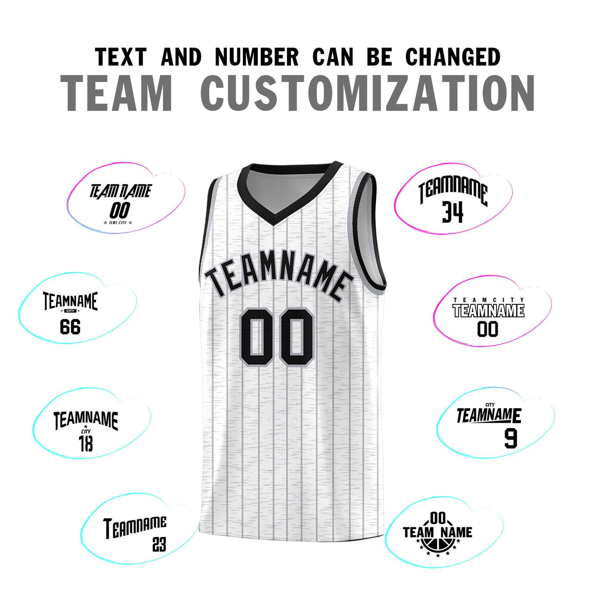 Custom White Custom Gray Pinstripe Retro Sets Uniform Basketball Jersey