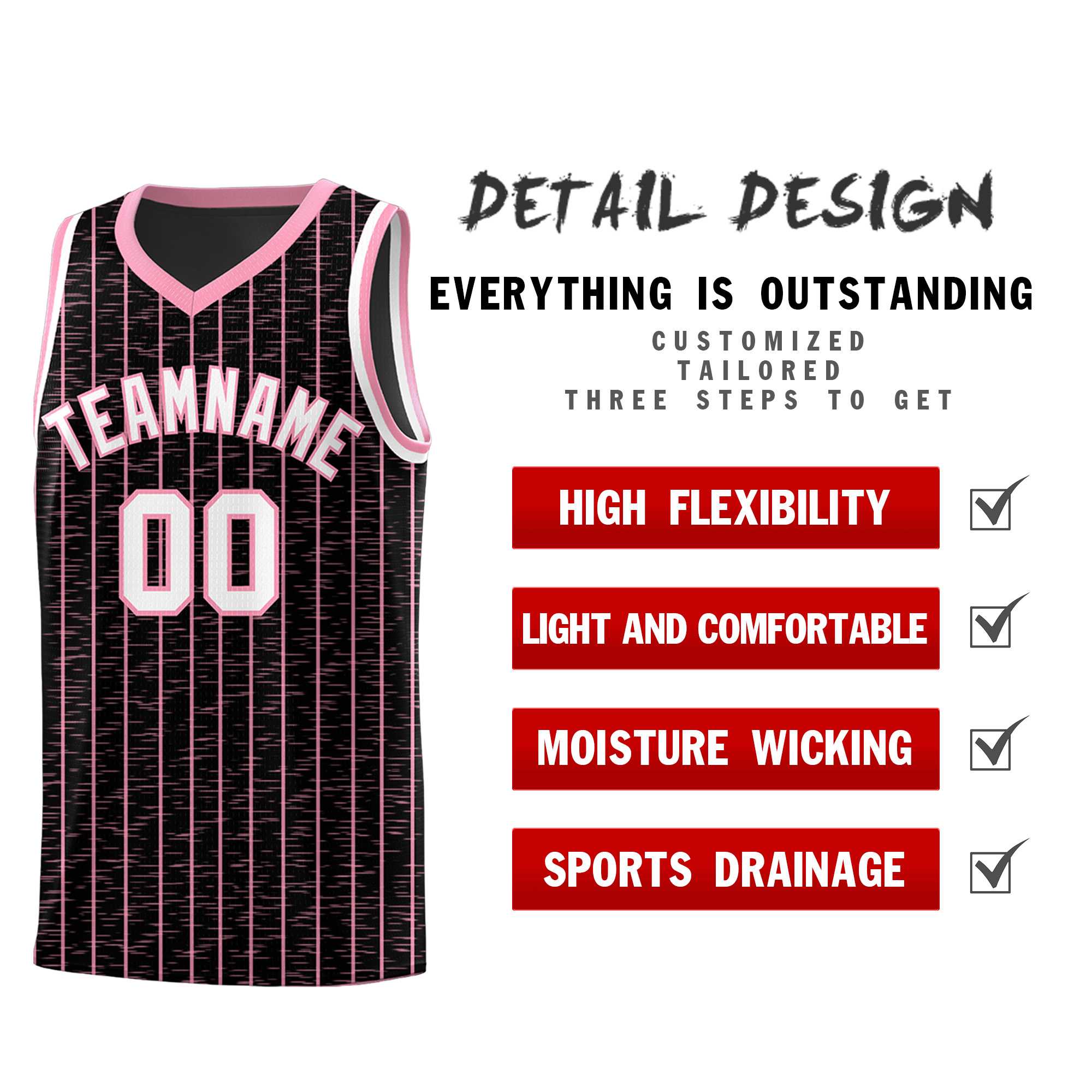 Custom Black Custom Gray Pinstripe Retro Sets Uniform Basketball Jersey