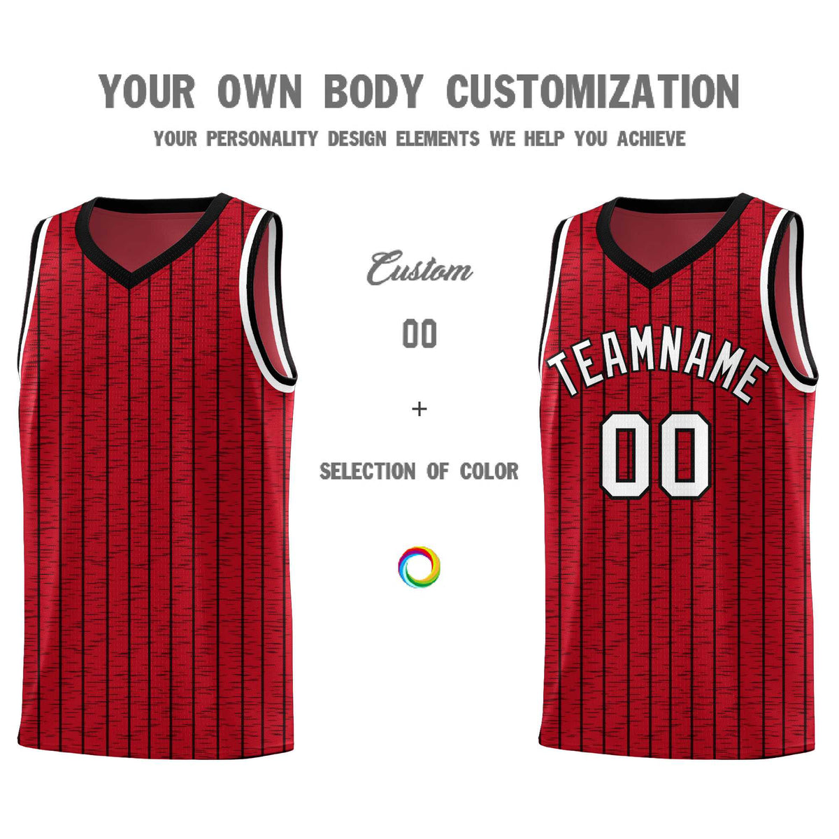 Custom Red Custom Gray Pinstripe Retro Sets Uniform Basketball Jersey