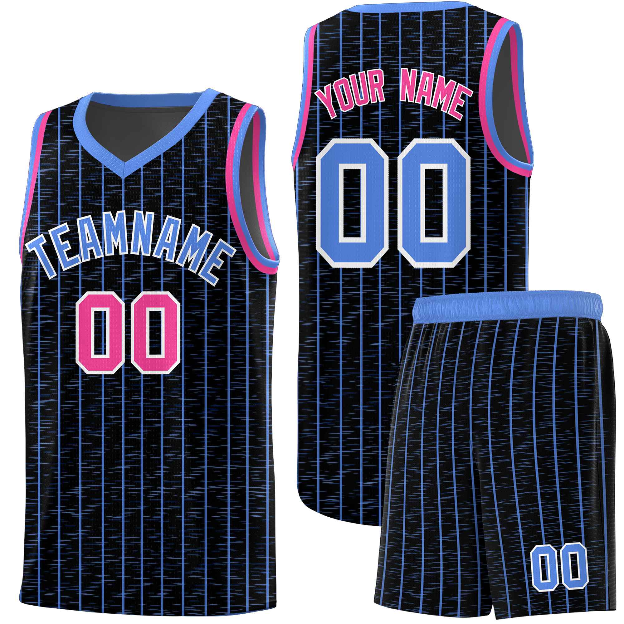 Custom Black Custom Gray Pinstripe Retro Sets Uniform Basketball Jersey