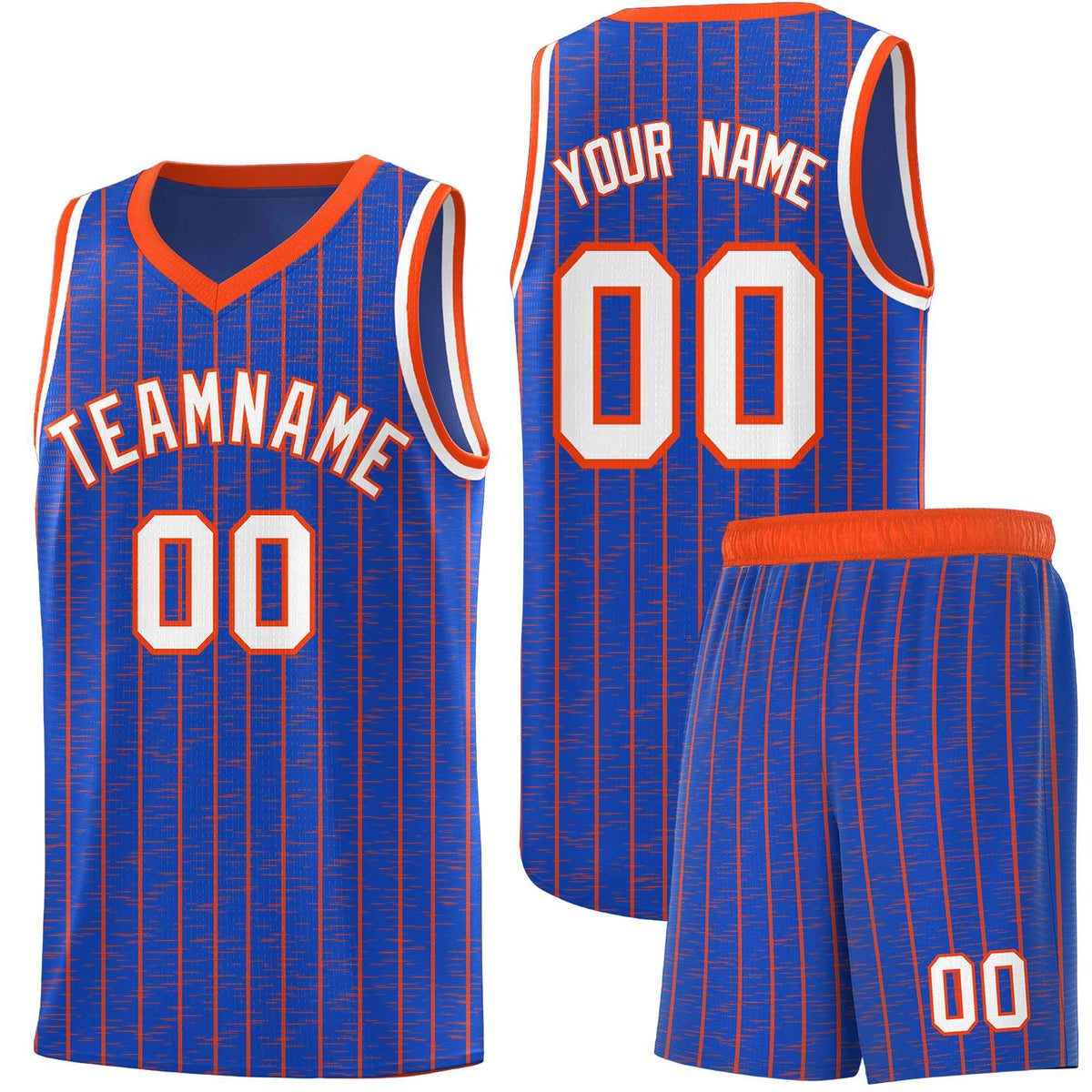 Custom Royal Blue Custom Gray Pinstripe Retro Sets Uniform Basketball Jersey