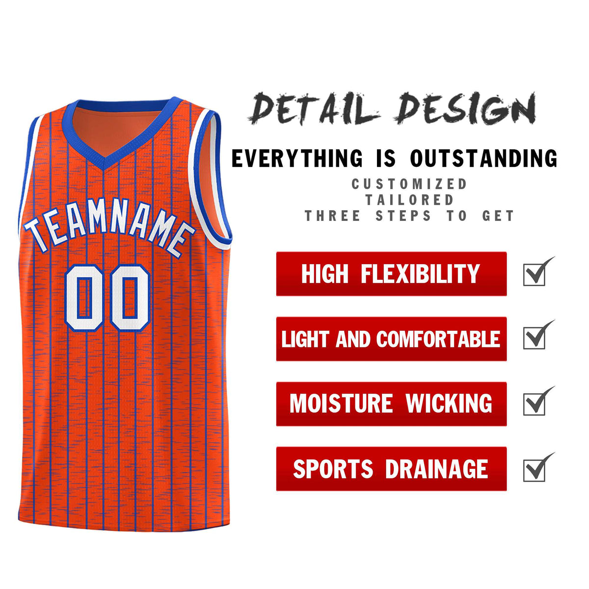 Custom Orange Custom Gray Pinstripe Retro Sets Uniform Basketball Jersey