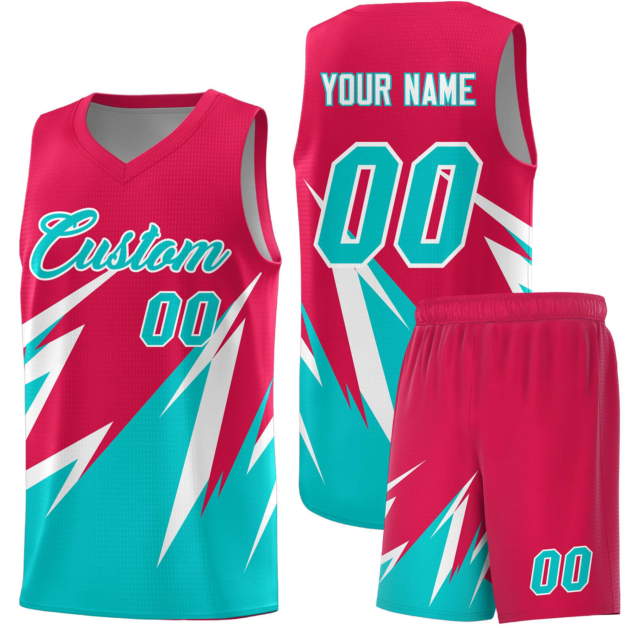 Custom Red Abstract Mountain Pattern Sports Uniform Basketball Jersey