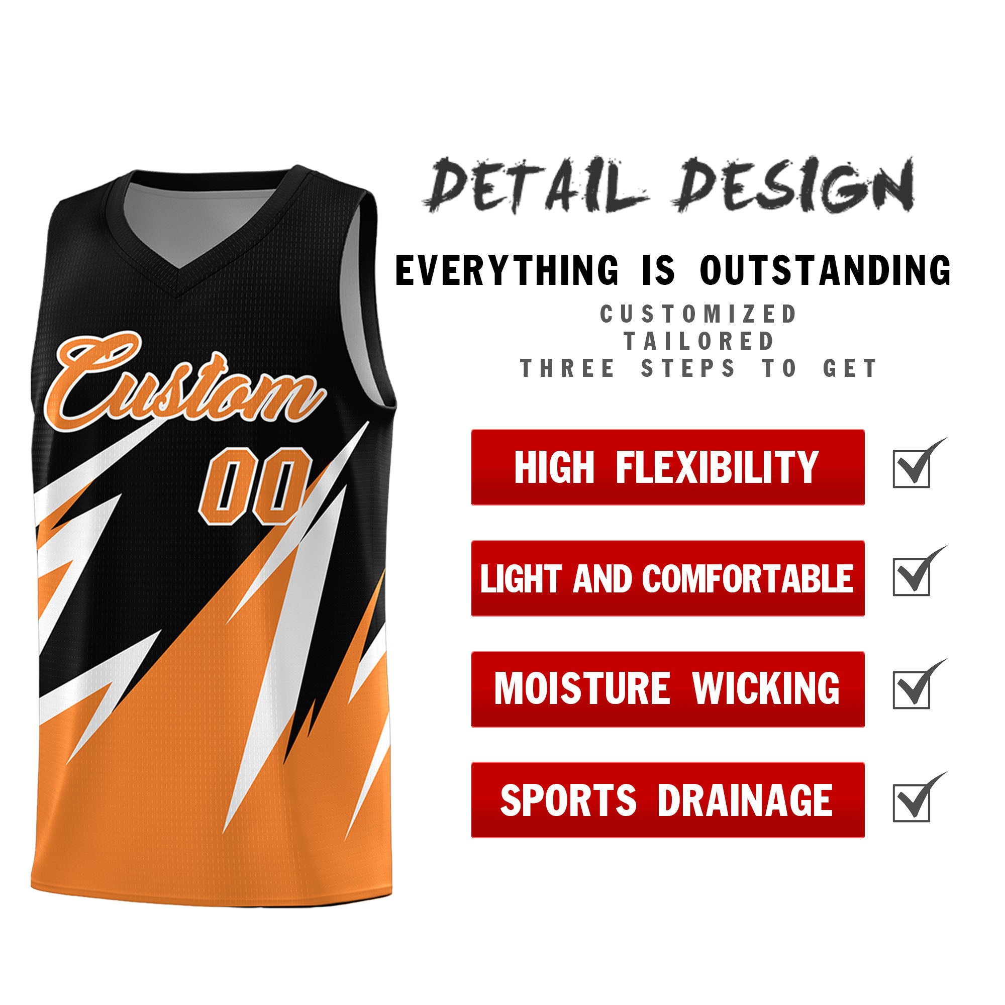 Custom Black Abstract Mountain Pattern Sports Uniform Basketball Jersey
