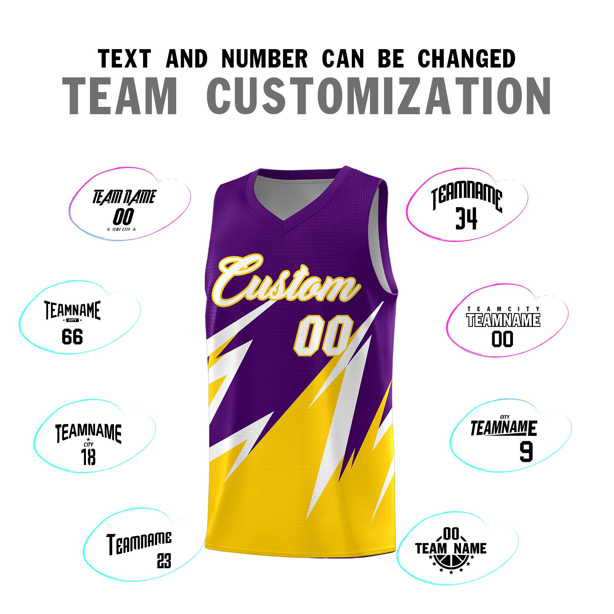 Custom Purple Abstract Mountain Pattern Sports Uniform Basketball Jersey