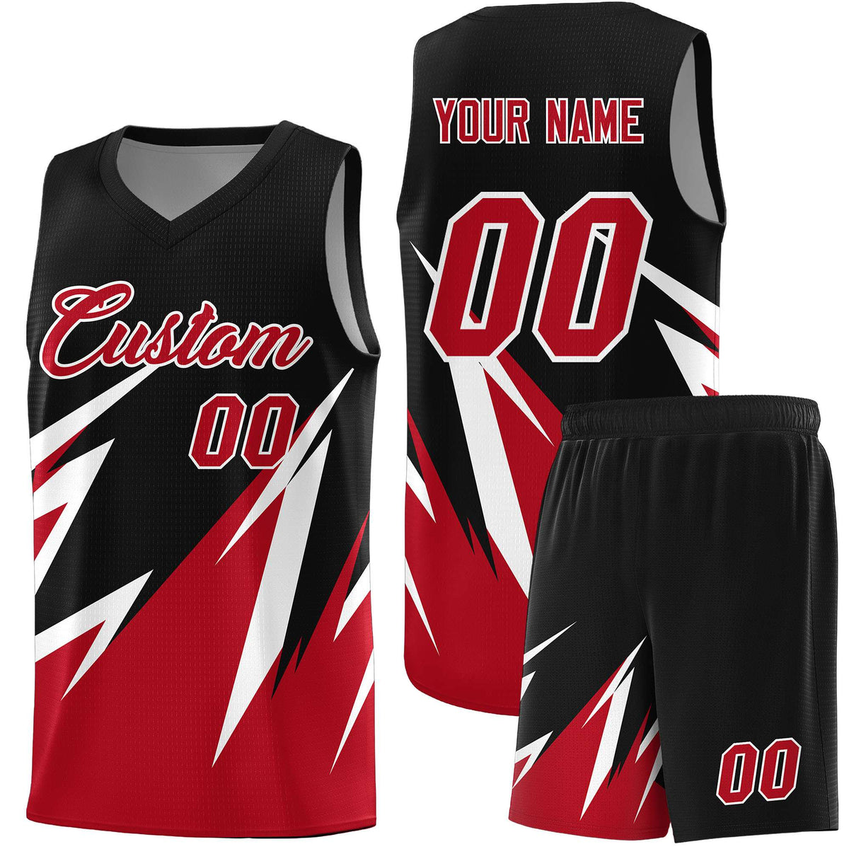 Custom Black Abstract Mountain Pattern Sports Uniform Basketball Jersey