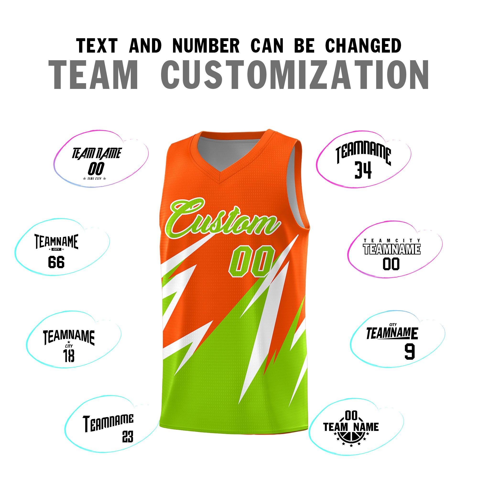 Custom Orange Abstract Mountain Pattern Sports Uniform Basketball Jersey
