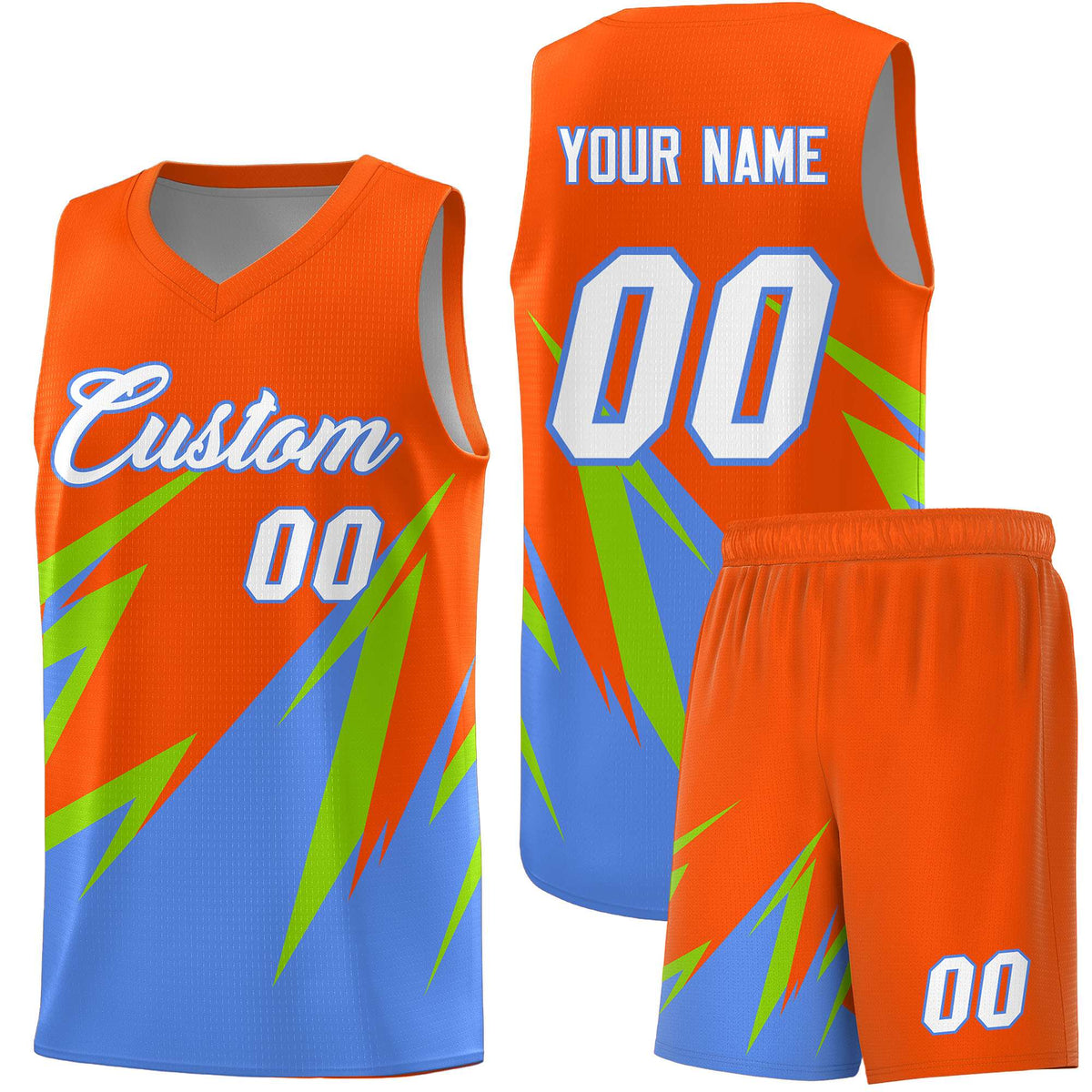 Custom Orange Abstract Mountain Pattern Sports Uniform Basketball Jersey