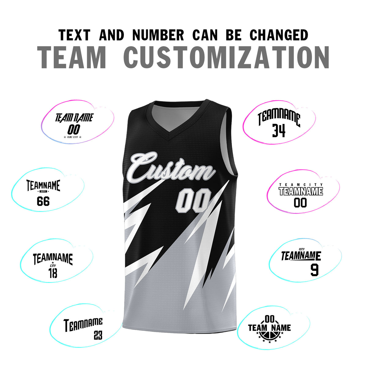 Custom Black Abstract Mountain Pattern Sports Uniform Basketball Jersey