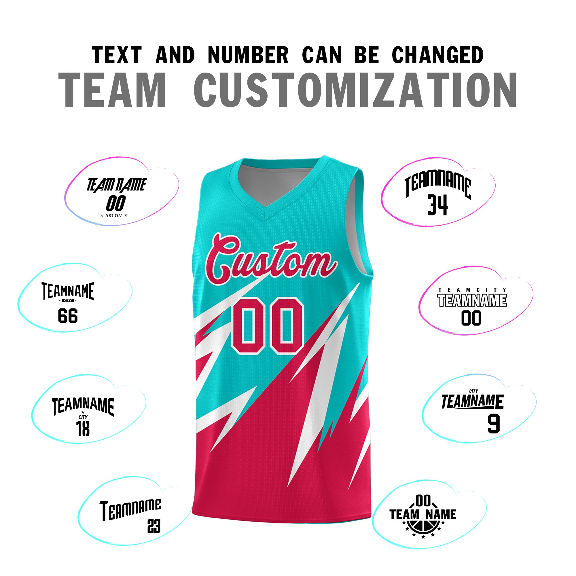 Custom Aqua Abstract Mountain Pattern Sports Uniform Basketball Jersey