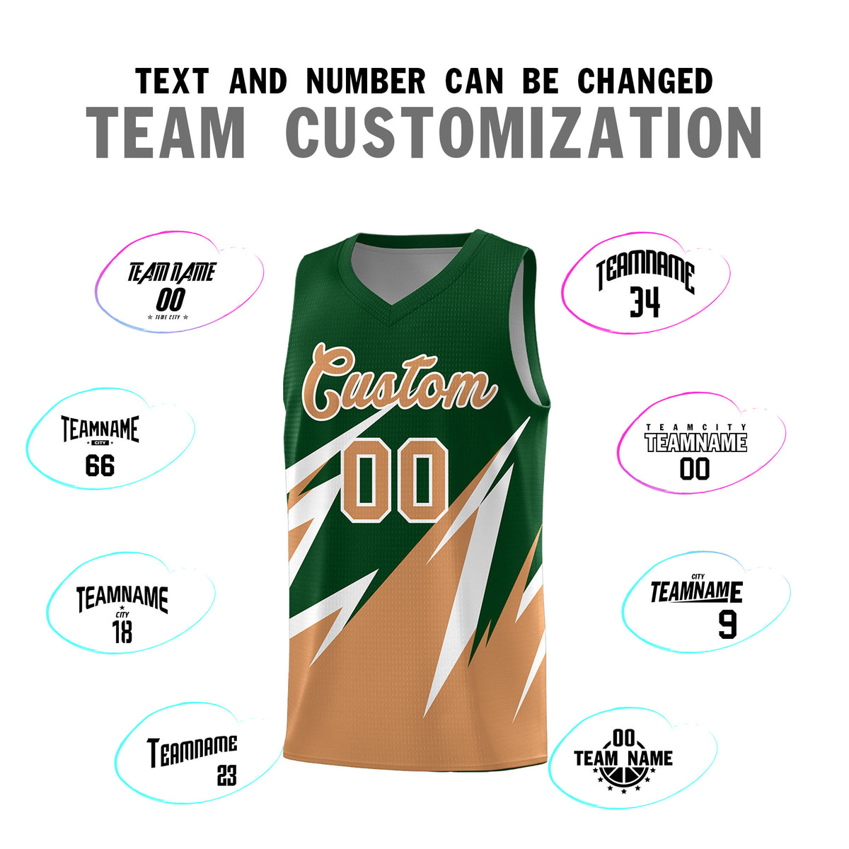 Custom Green Abstract Mountain Pattern Sports Uniform Basketball Jersey