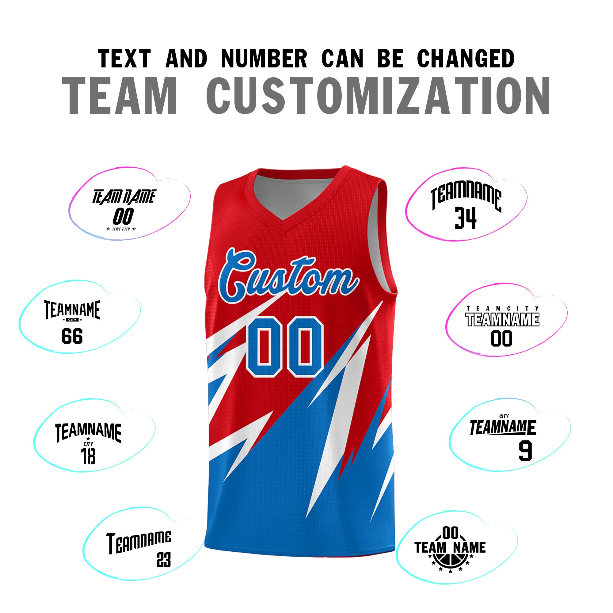 Custom Red Abstract Mountain Pattern Sports Uniform Basketball Jersey