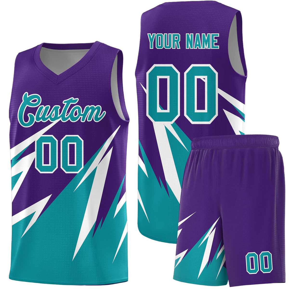 Custom Purple Abstract Mountain Pattern Sports Uniform Basketball Jersey