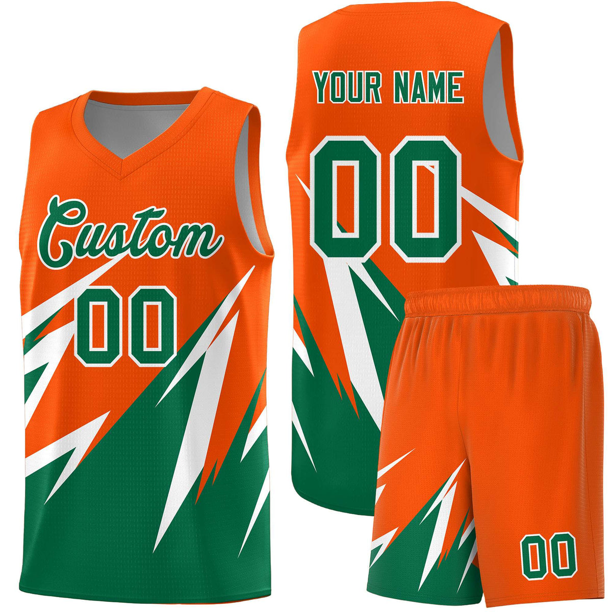 Custom Orange Abstract Mountain Pattern Sports Uniform Basketball Jersey