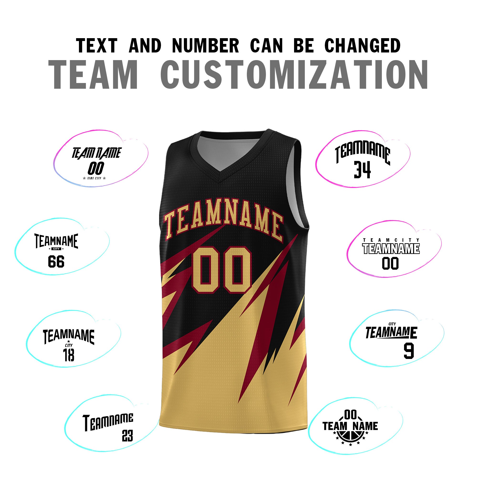 Custom Black Abstract Mountain Pattern Sports Uniform Basketball Jersey
