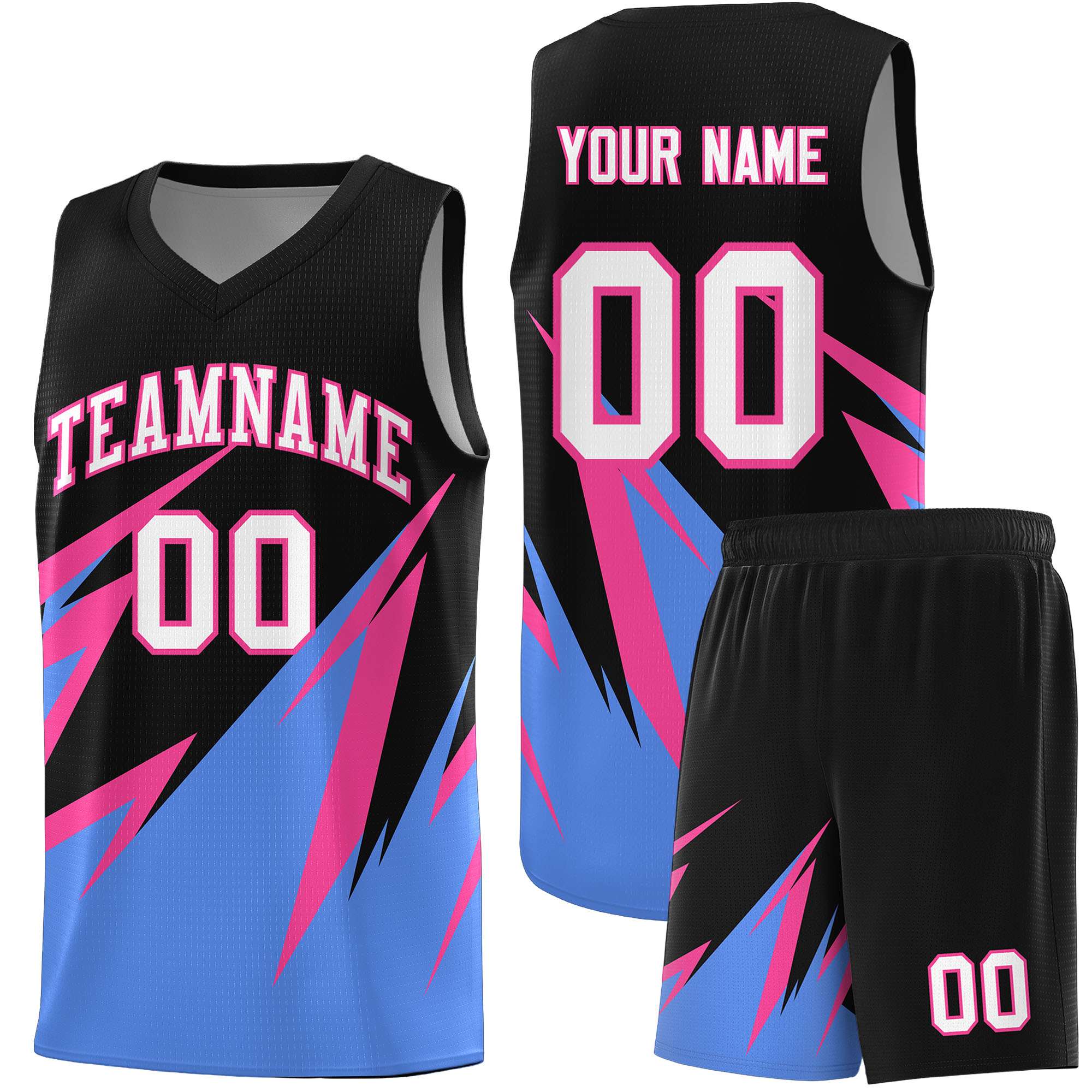 Custom Black Abstract Mountain Pattern Sports Uniform Basketball Jersey