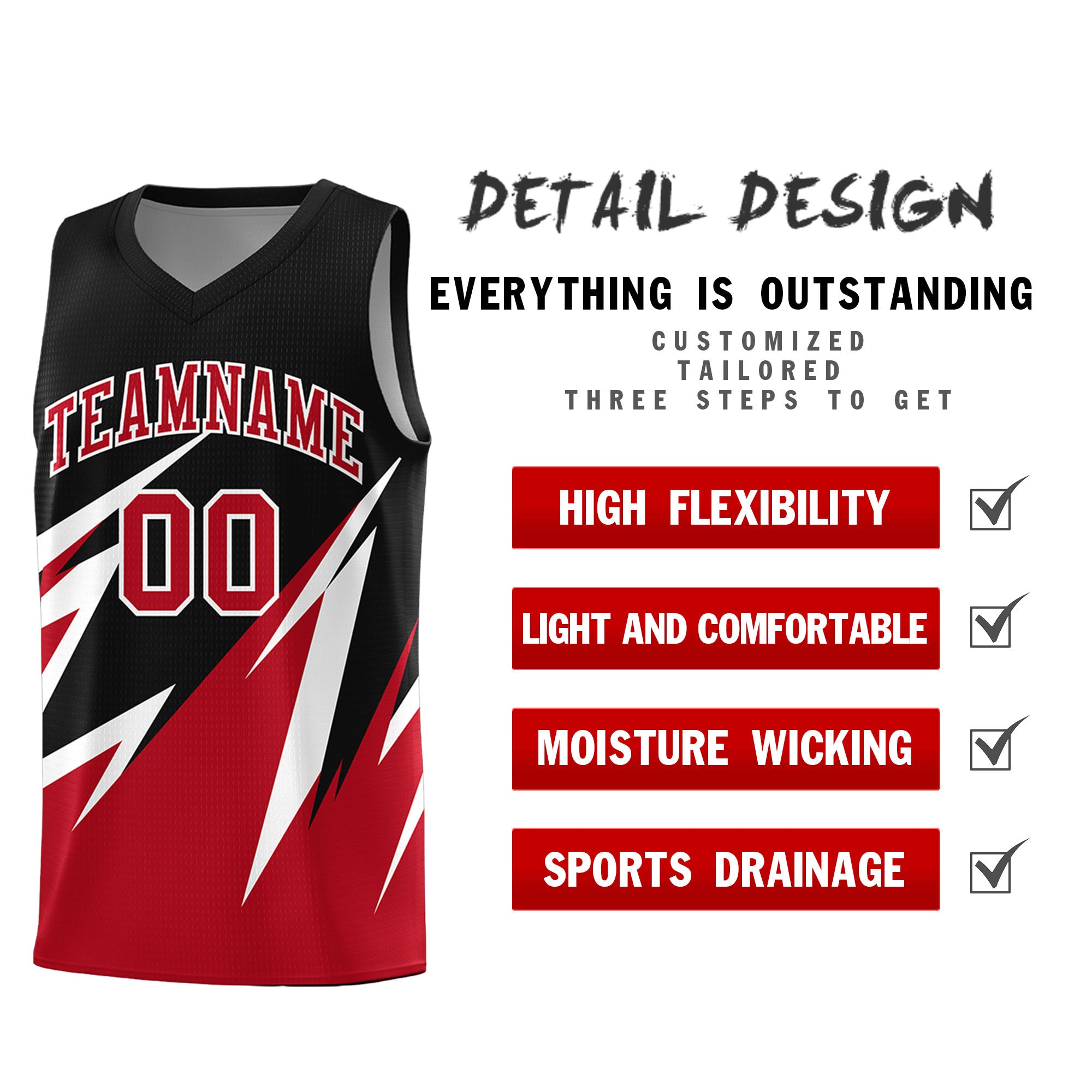 Custom Black Abstract Mountain Pattern Sports Uniform Basketball Jersey