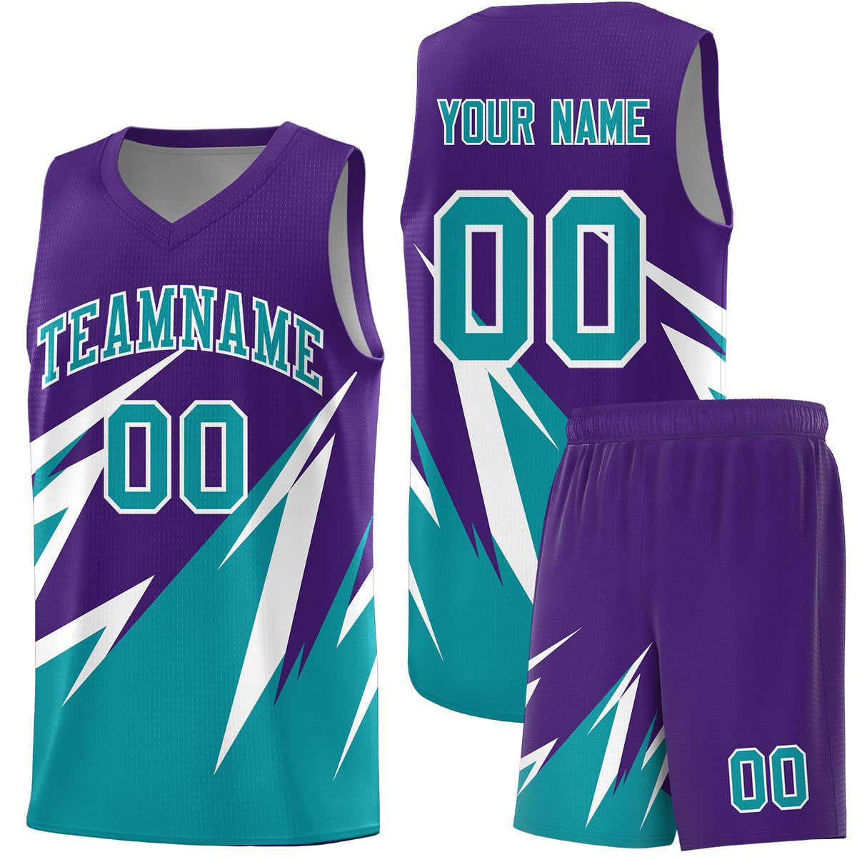 Custom Purple Abstract Mountain Pattern Sports Uniform Basketball Jersey
