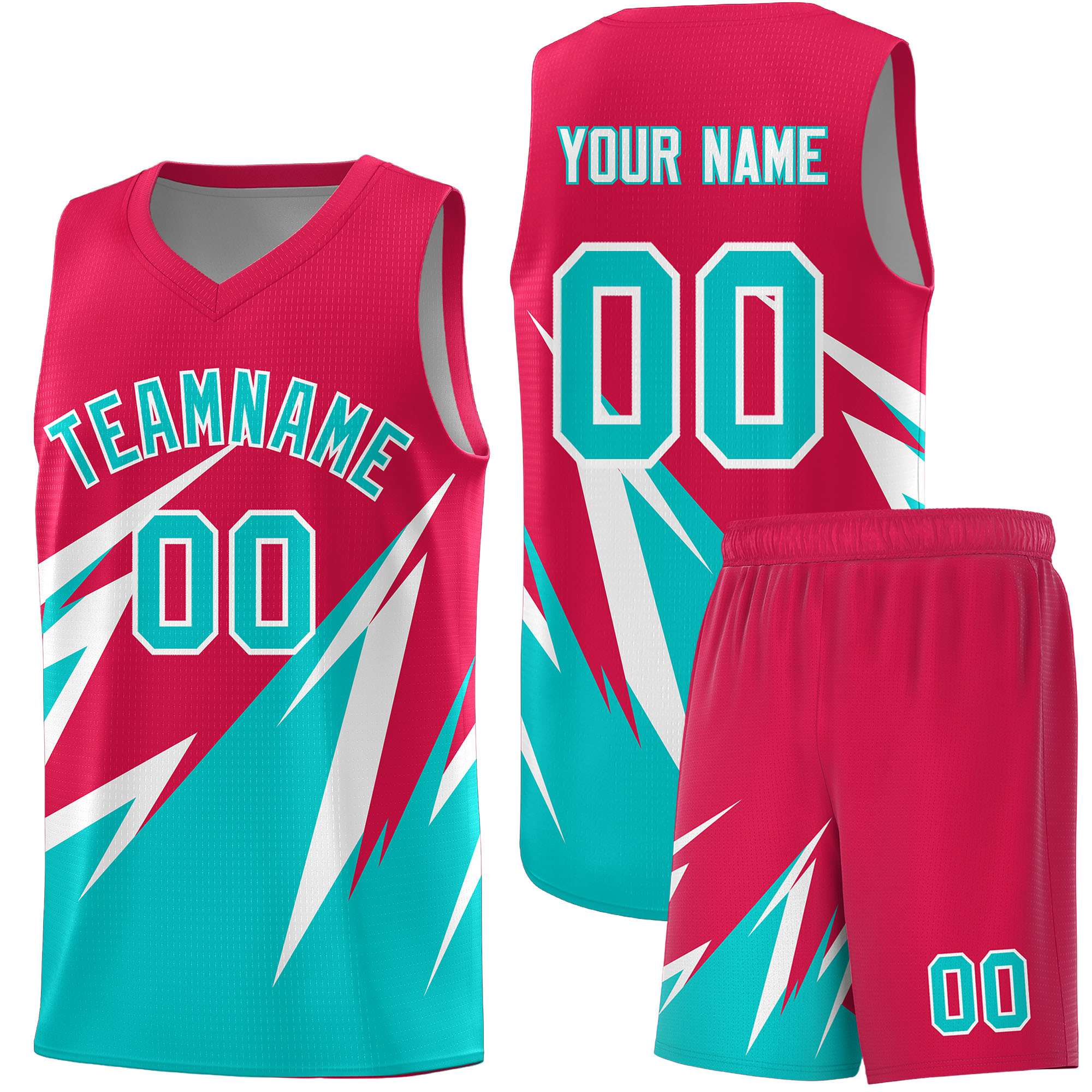 Custom Red Abstract Mountain Pattern Sports Uniform Basketball Jersey