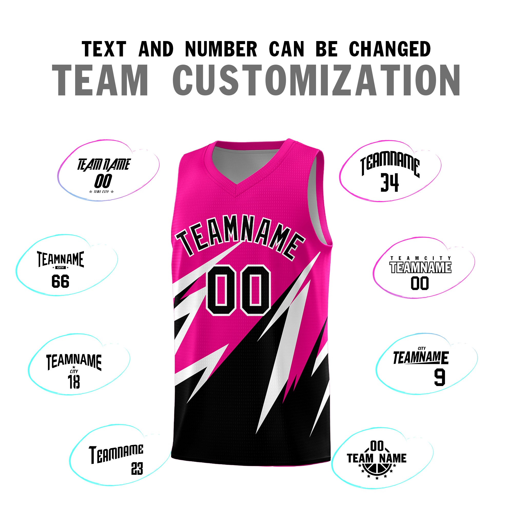Custom Pink Abstract Mountain Pattern Sports Uniform Basketball Jersey